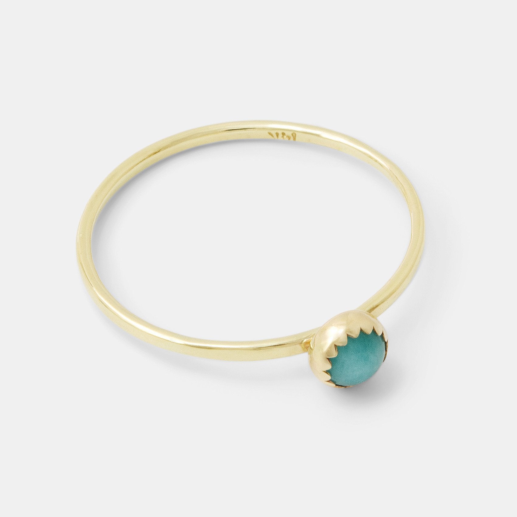 Amazonite & solid gold stacking ring - Simone Walsh Jewellery Australia