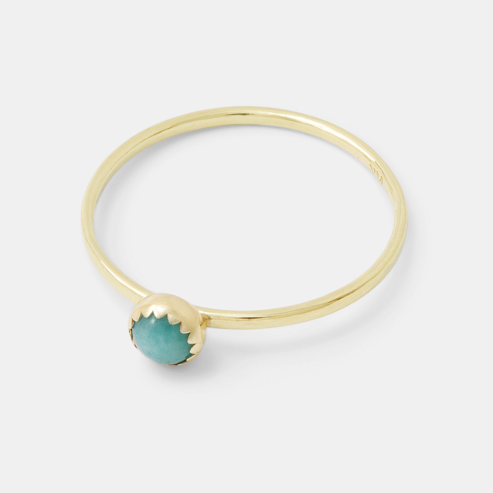 Amazonite & solid gold stacking ring - Simone Walsh Jewellery Australia