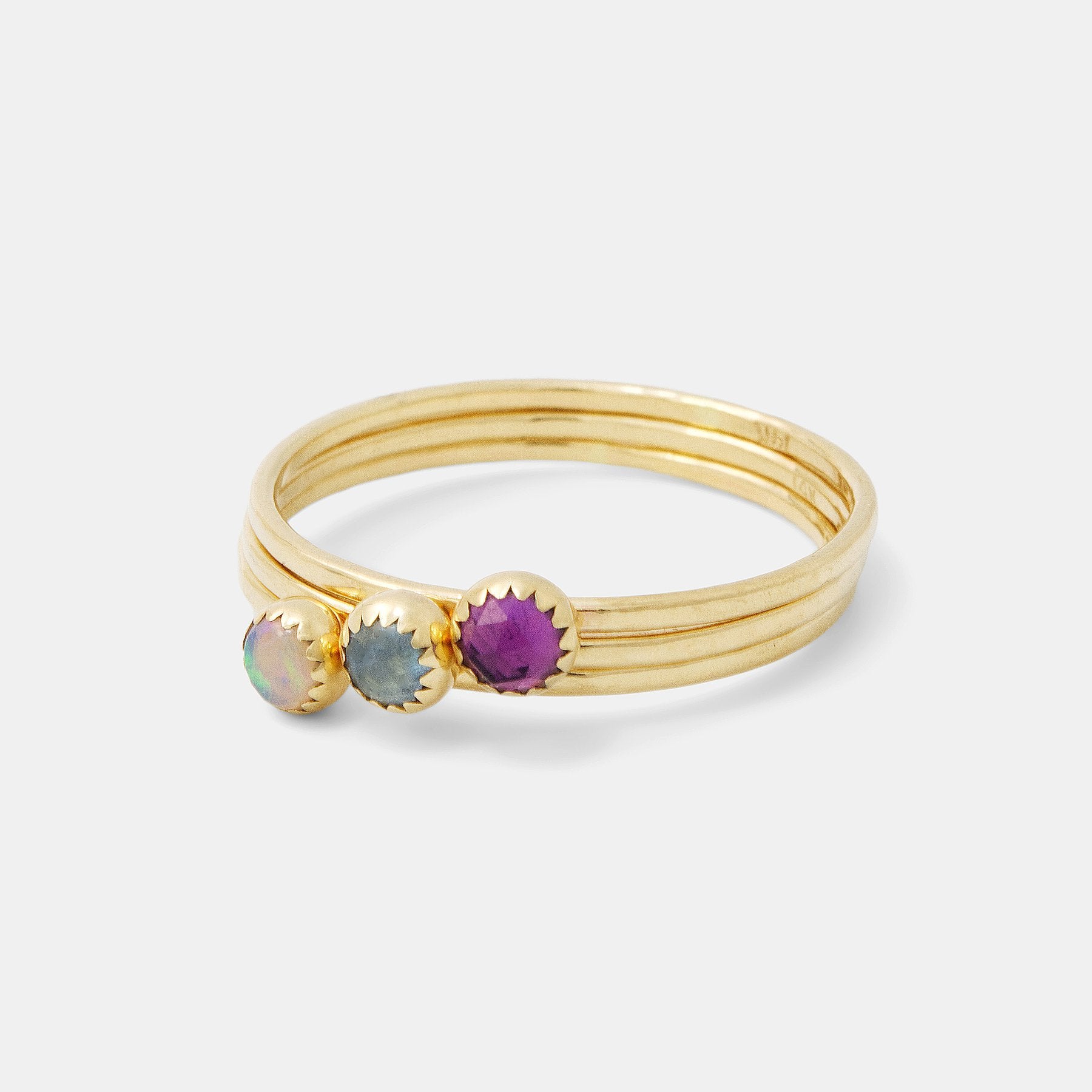 Birthstone & gold stacking ring - Simone Walsh Jewellery Australia