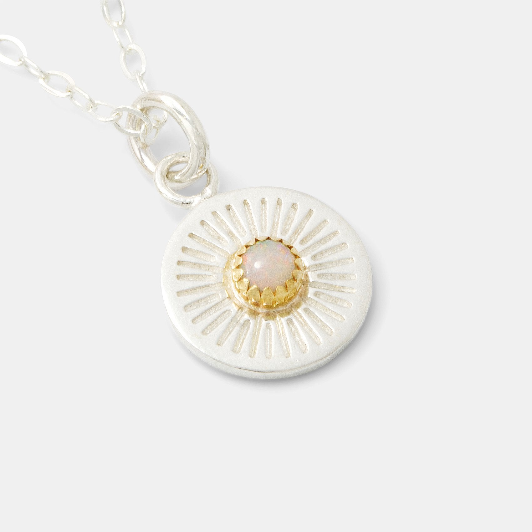 Birthstone pendant: opal - Simone Walsh Jewellery Australia