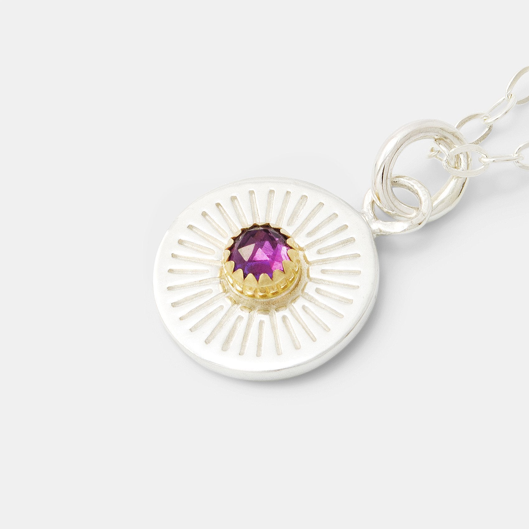 Birthstone silver pendant: amethyst - Simone Walsh Jewellery Australia