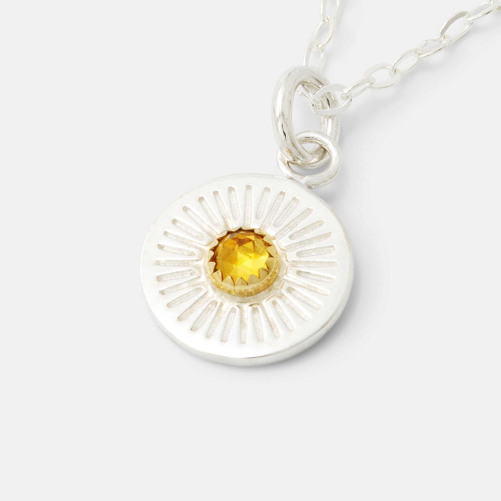 Birthstone silver pendant: citrine - Simone Walsh Jewellery Australia