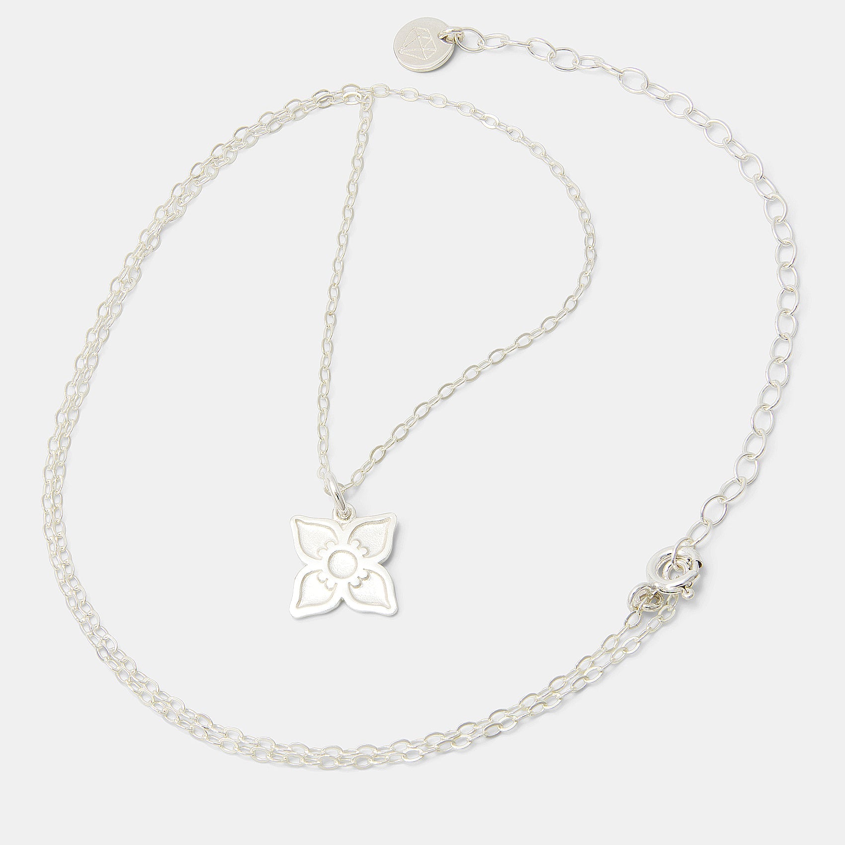 Boronia Flower Silver Pendant Necklace - Simone Walsh Jewellery Australia