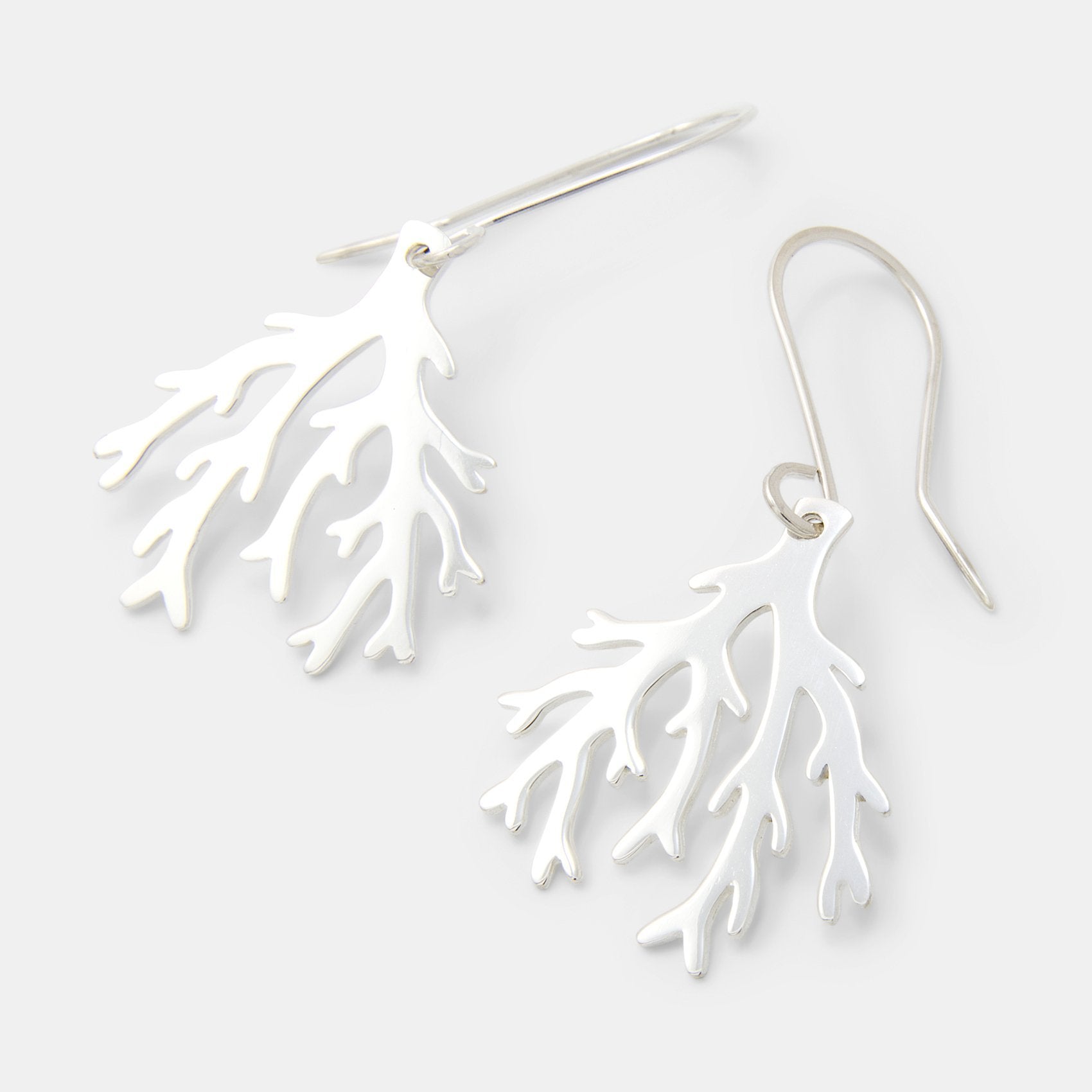 Branch coral silver dangle earrings - Simone Walsh Jewellery Australia