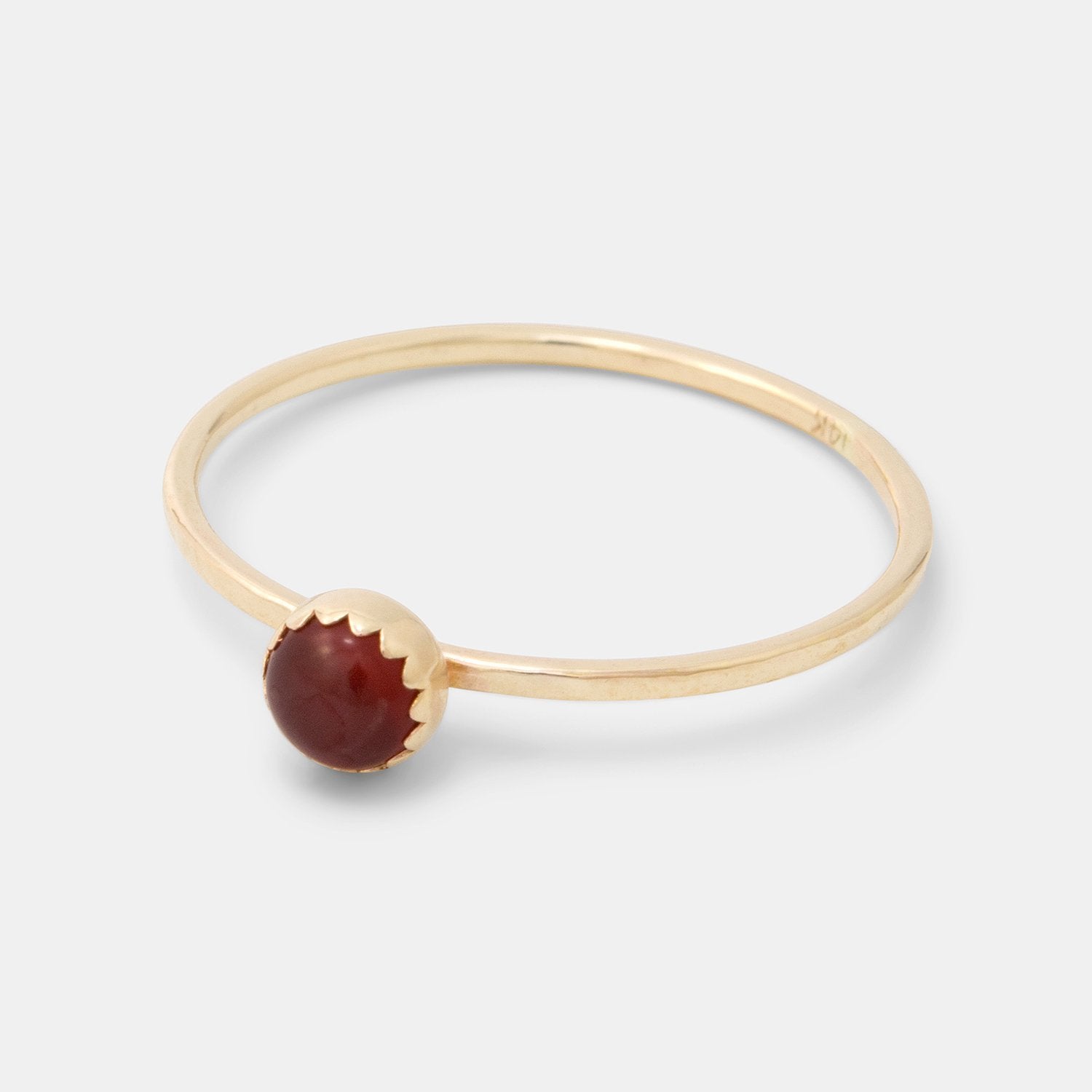 Carnelian & solid gold stacking ring - Simone Walsh Jewellery Australia