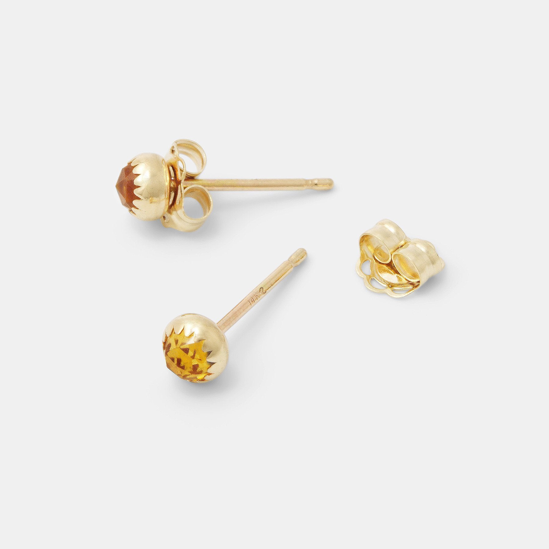 Citrine & gold stud earrings - Simone Walsh Jewellery Australia