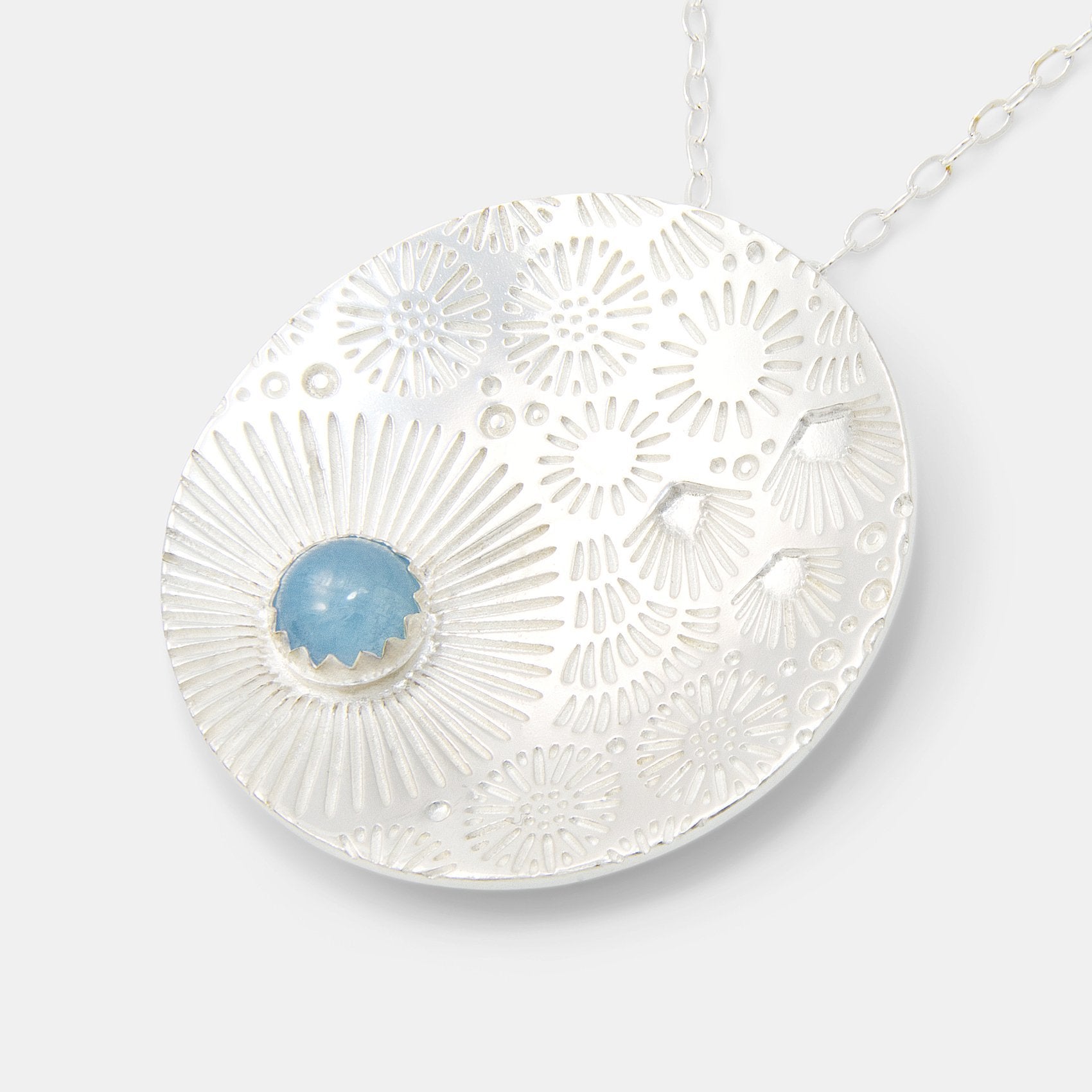 Coral reef & aquamarine pendant necklace - Simone Walsh Jewellery Australia