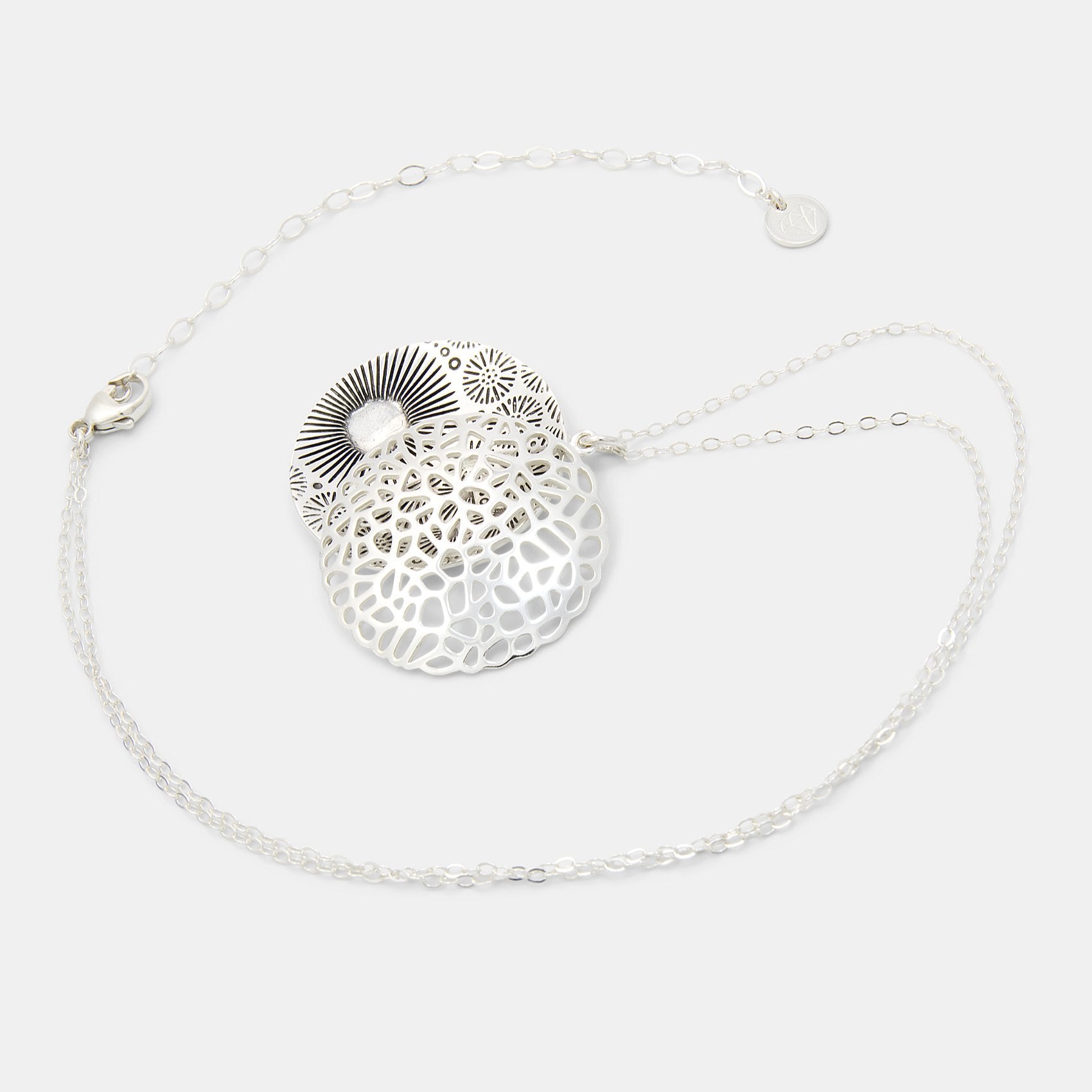 Coral reef silver open locket - Simone Walsh Jewellery Australia