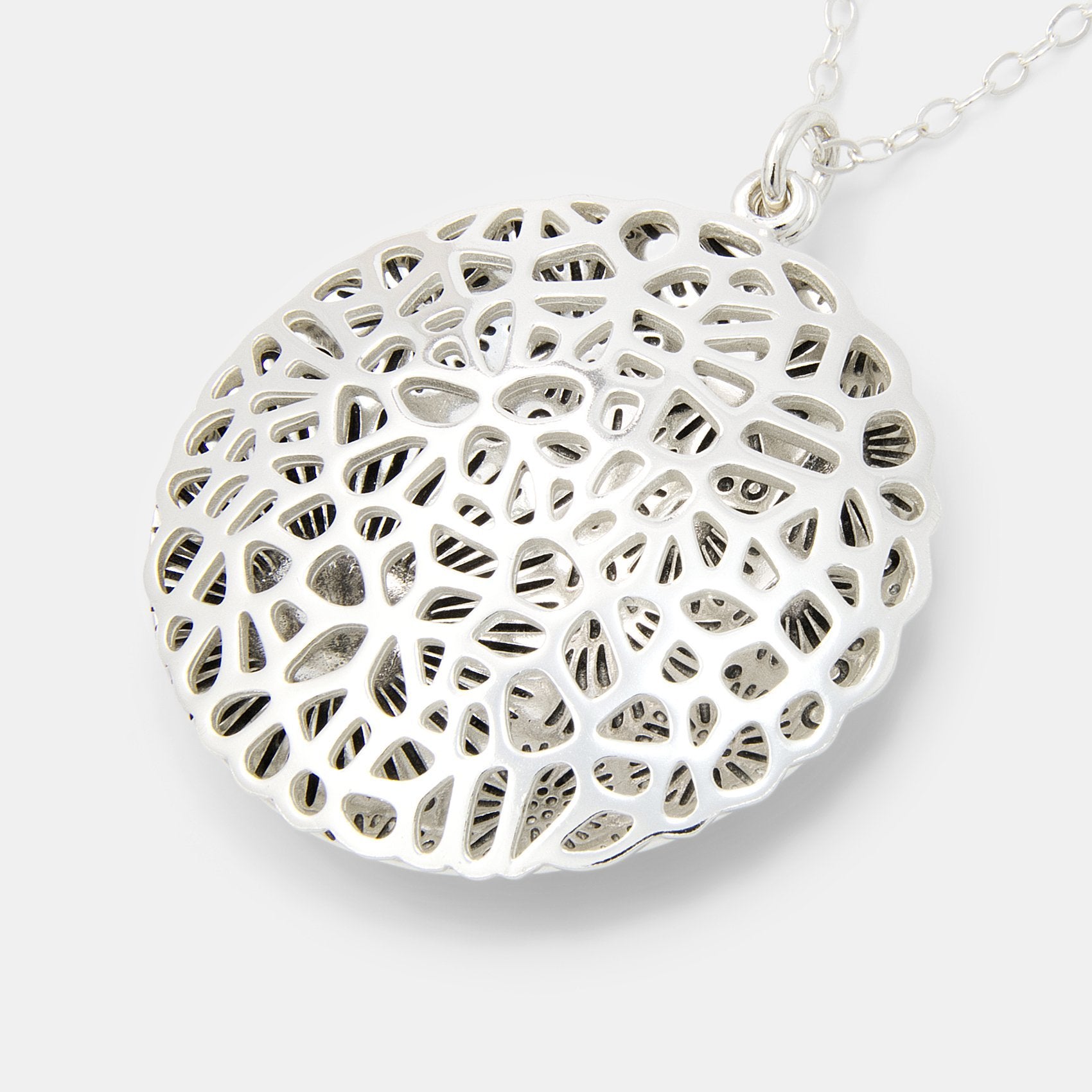 Coral reef silver open locket - Simone Walsh Jewellery Australia