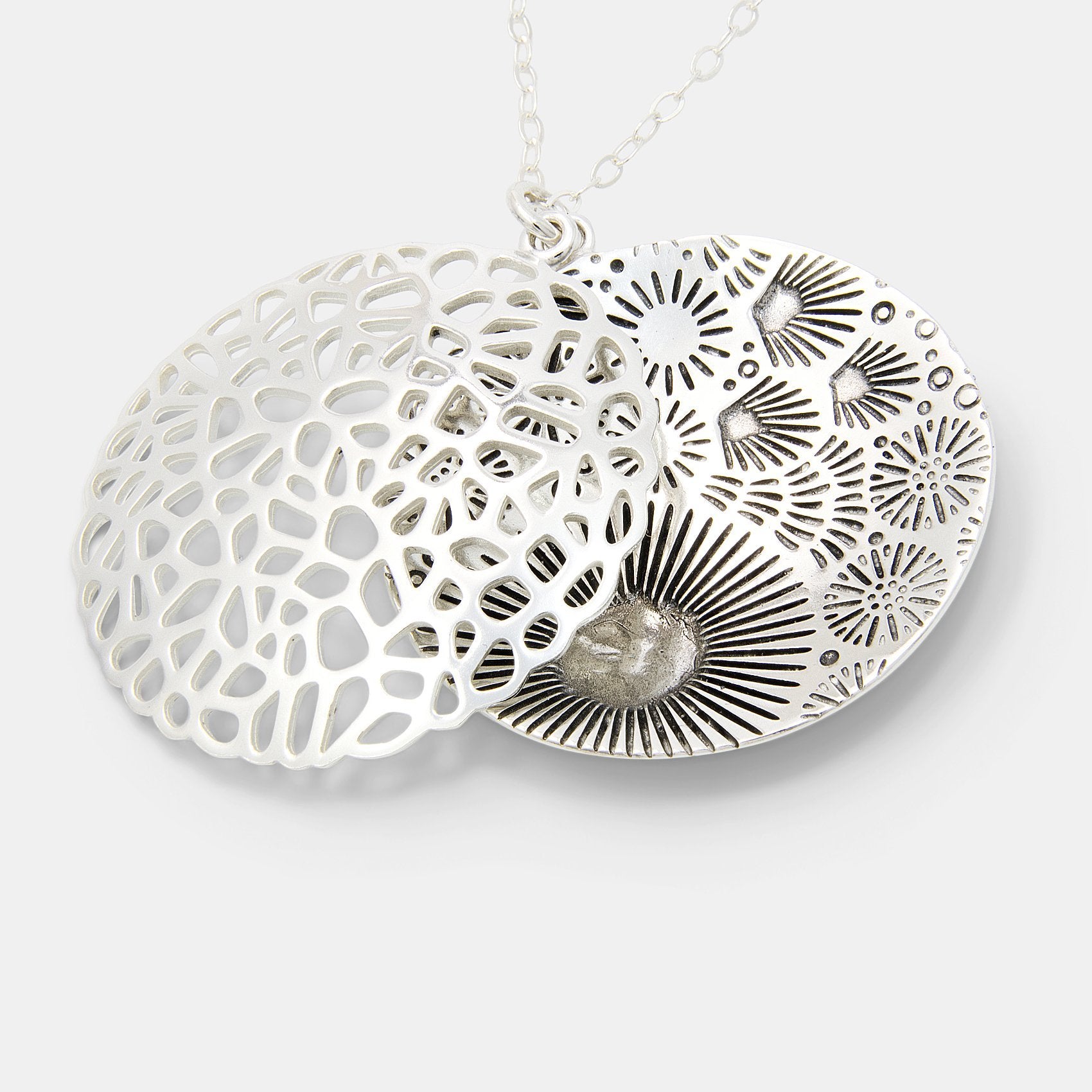 Coral reef silver open locket - Simone Walsh Jewellery Australia