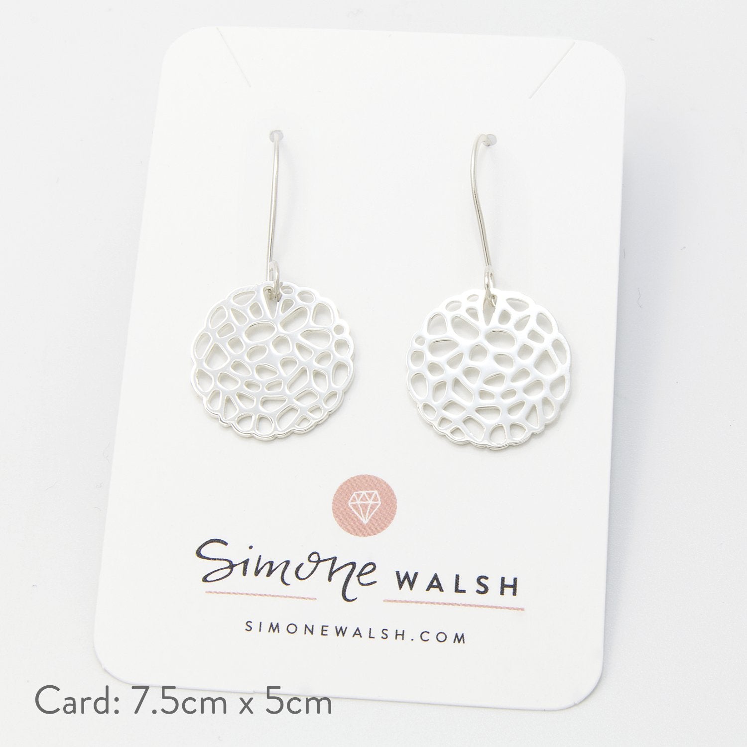 Coral silver drop earrings - Simone Walsh Jewellery Australia