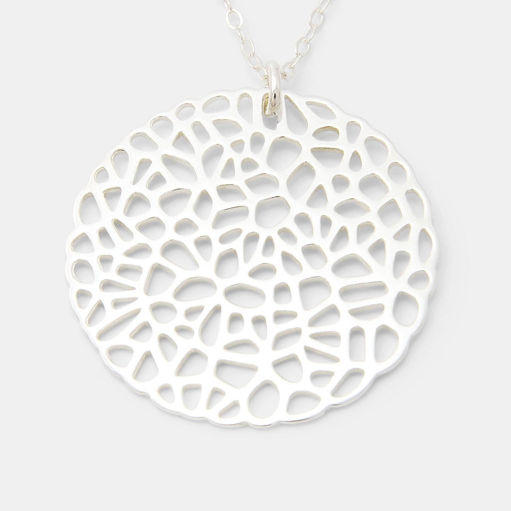 Coral silver pendant necklace (large) - Simone Walsh Jewellery Australia