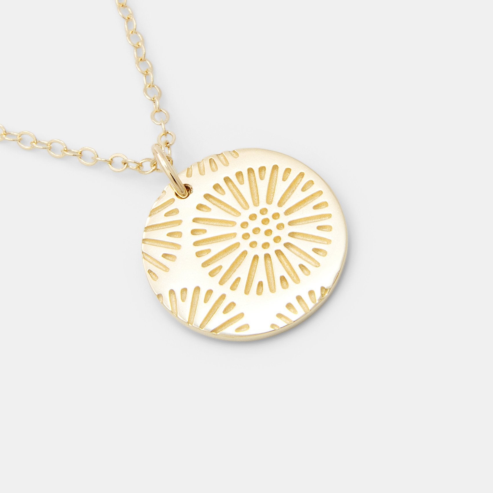 Coral texture solid gold pendant necklace - Simone Walsh Jewellery Australia