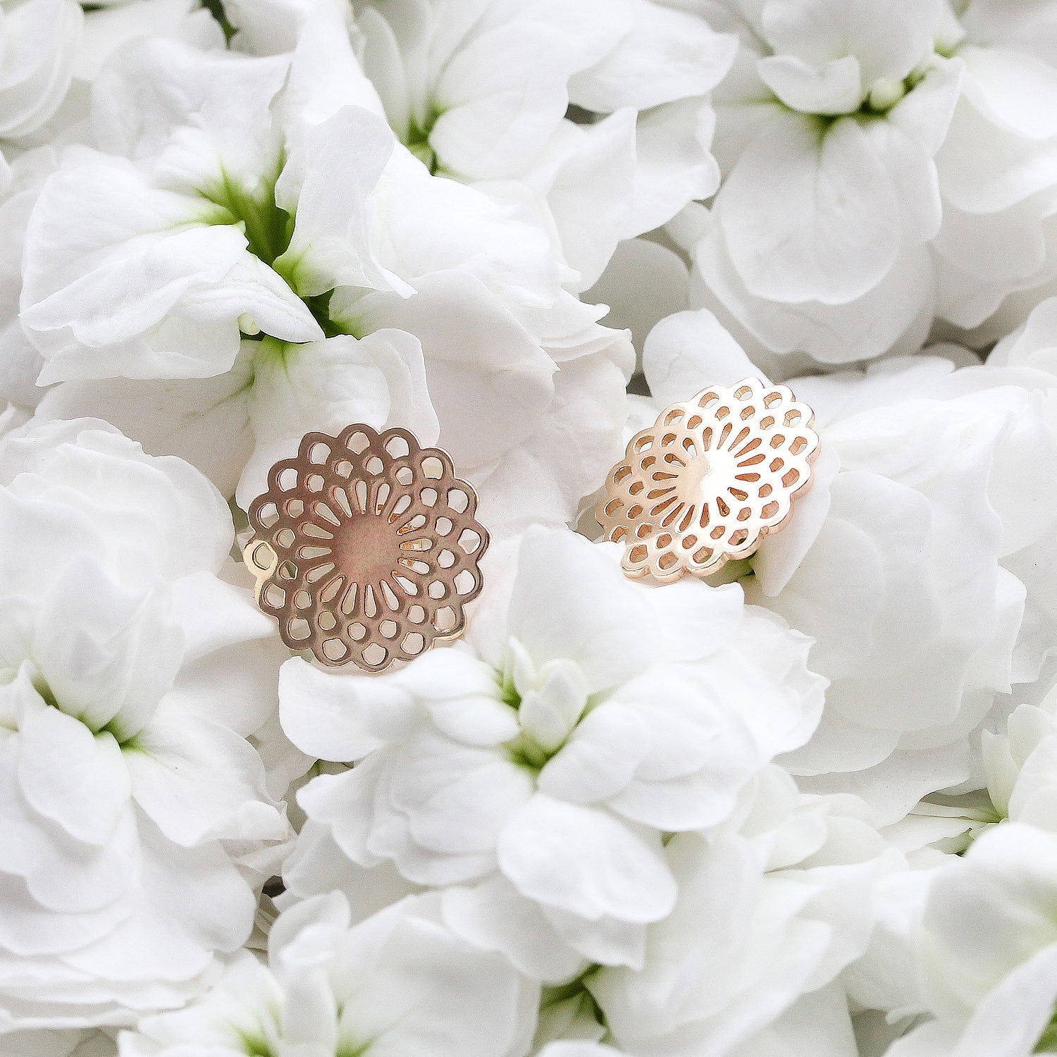 Dahlia solid gold stud earrings - Simone Walsh Jewellery Australia