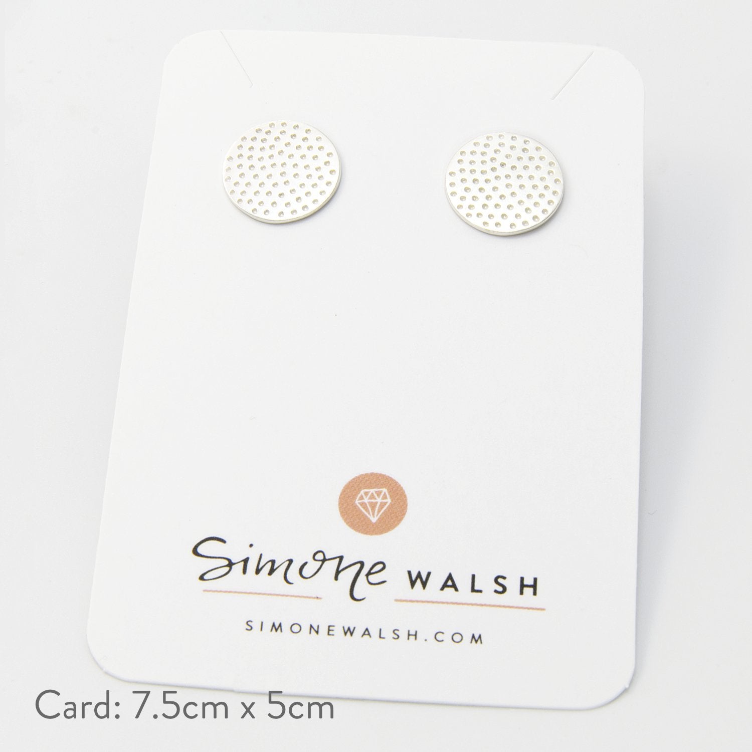 Dots texture silver stud earrings - Simone Walsh Jewellery Australia