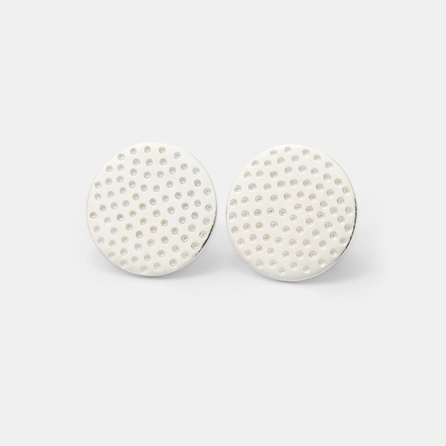 Dots texture silver stud earrings - Simone Walsh Jewellery Australia