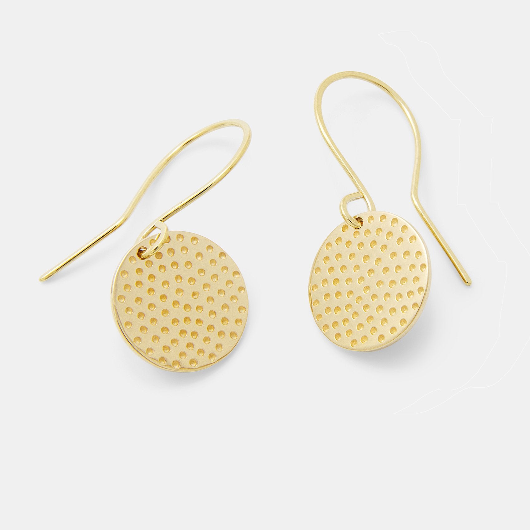 Dots texture solid gold drop earrings - Simone Walsh Jewellery Australia