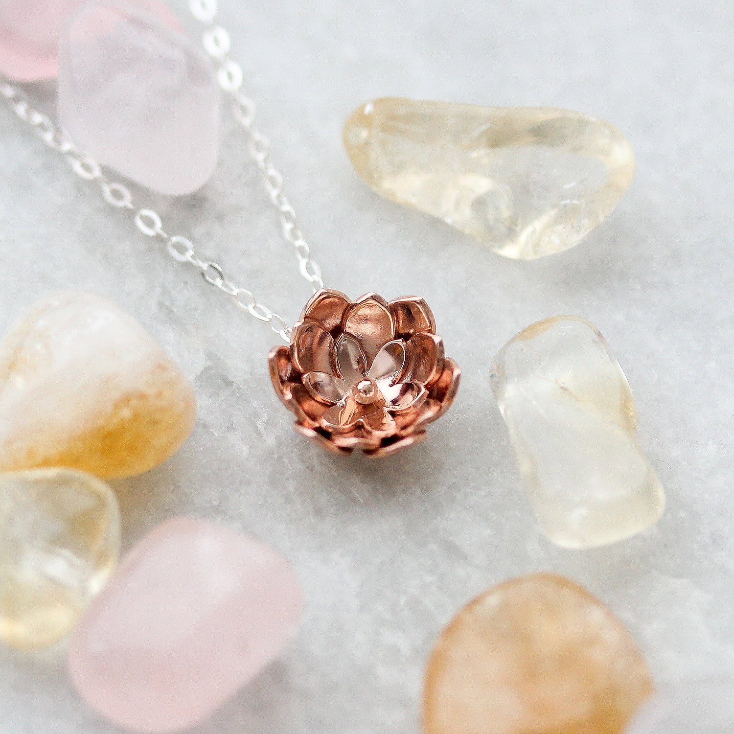 Double Tulip Rose Gold Pendant