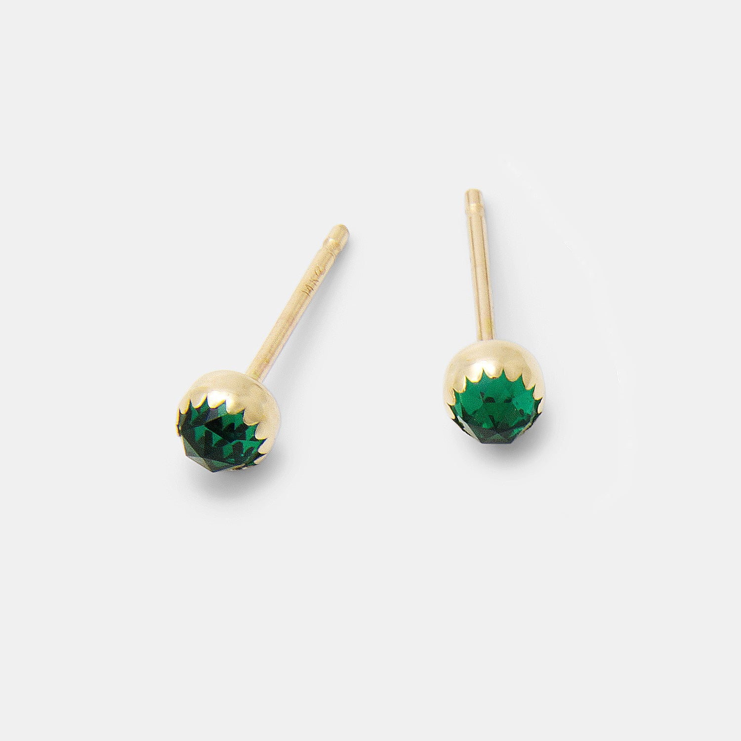 Emerald & solid gold stud earrings - Simone Walsh Jewellery Australia