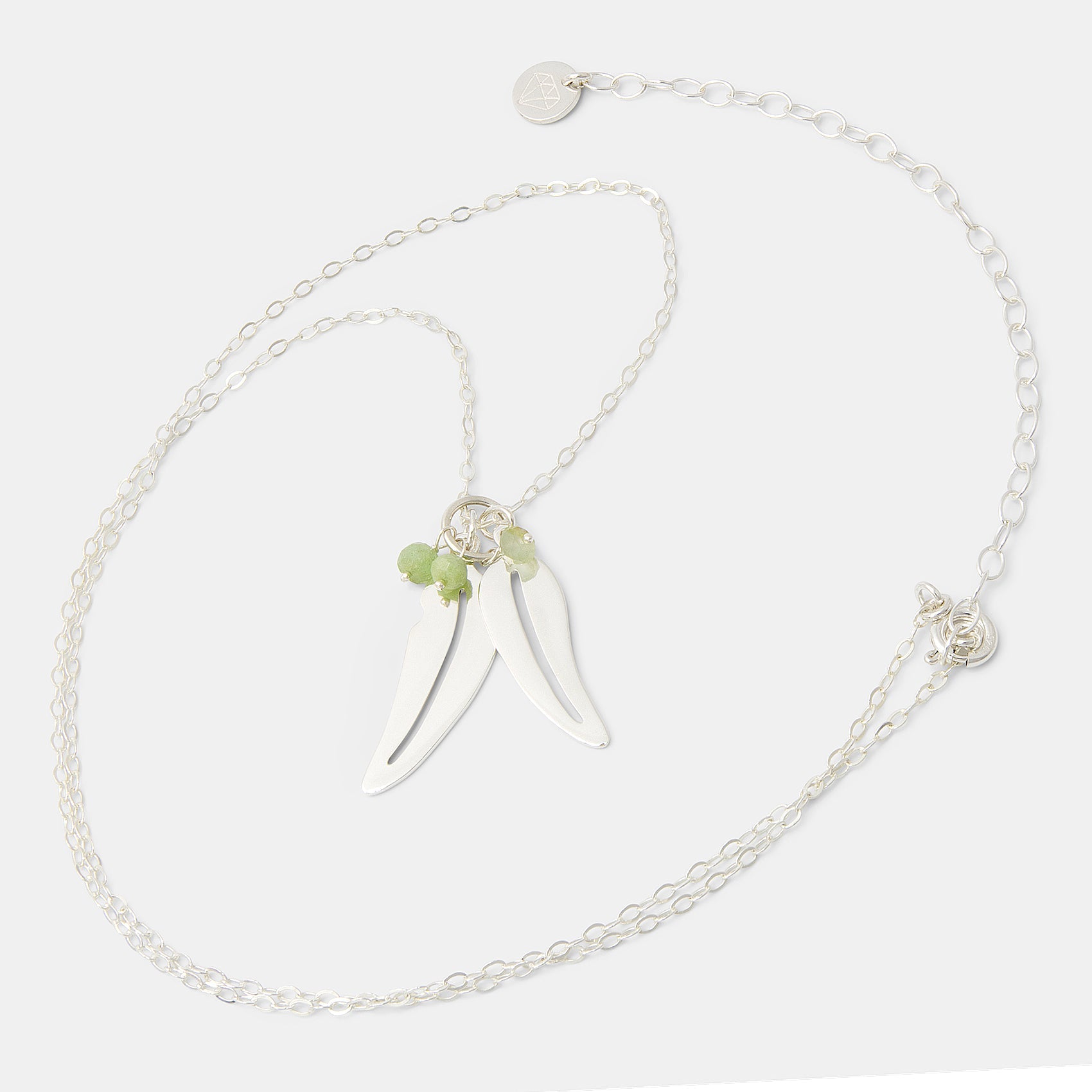 Eucalyptus Leaves & Chrysoprase Necklace - Simone Walsh Jewellery Australia