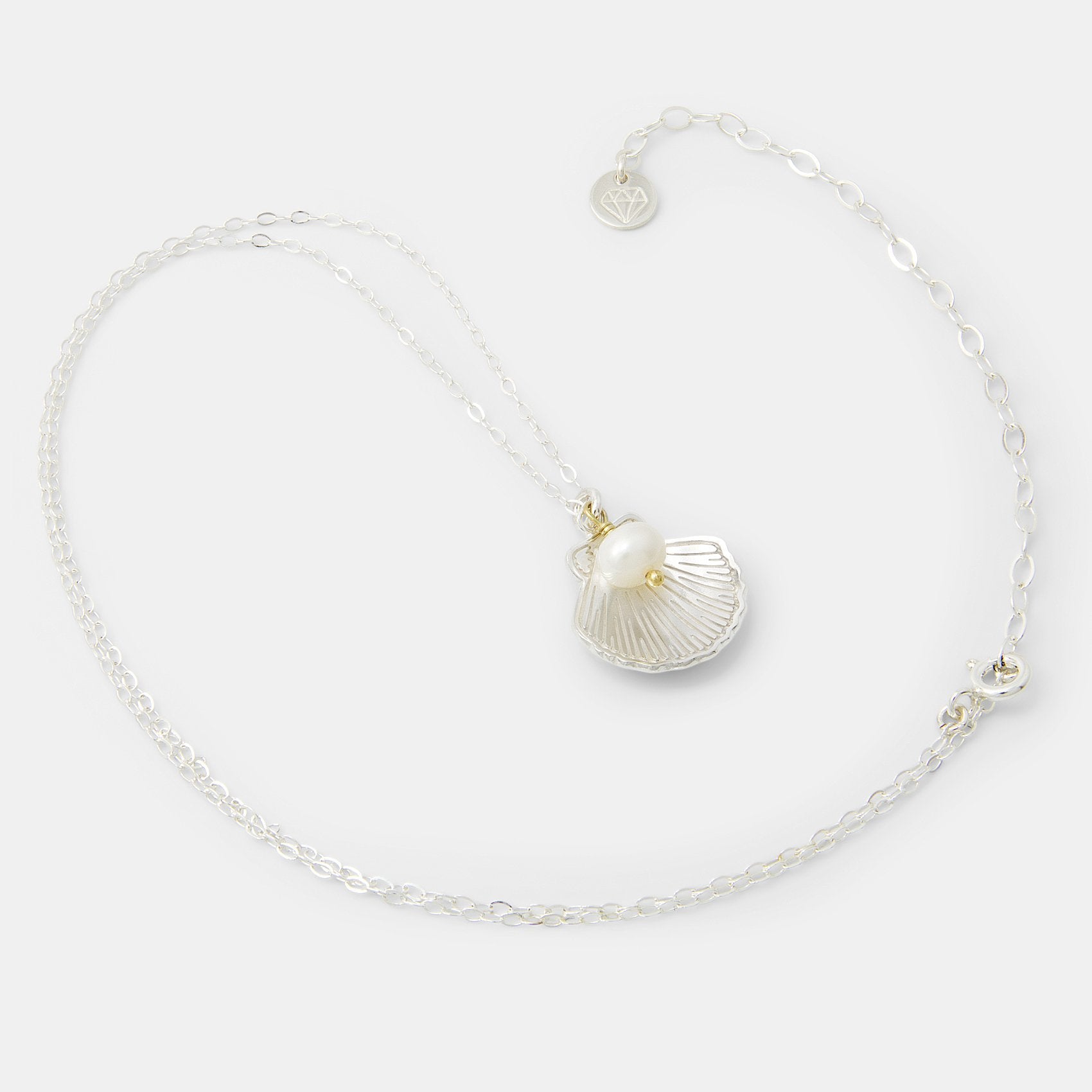 Fan shell & pearl pendant necklace - Simone Walsh Jewellery Australia