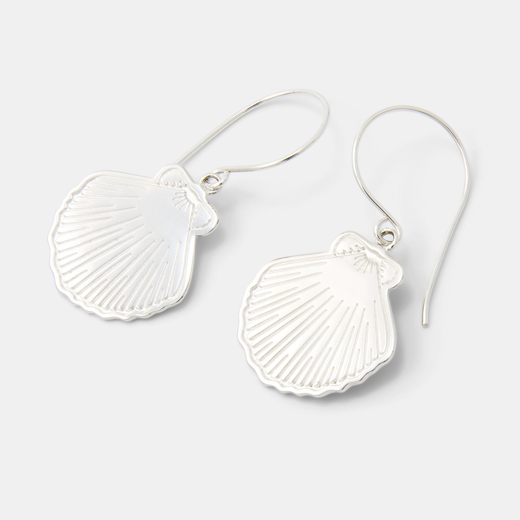 Fan shell silver dangle earrings - Simone Walsh Jewellery Australia