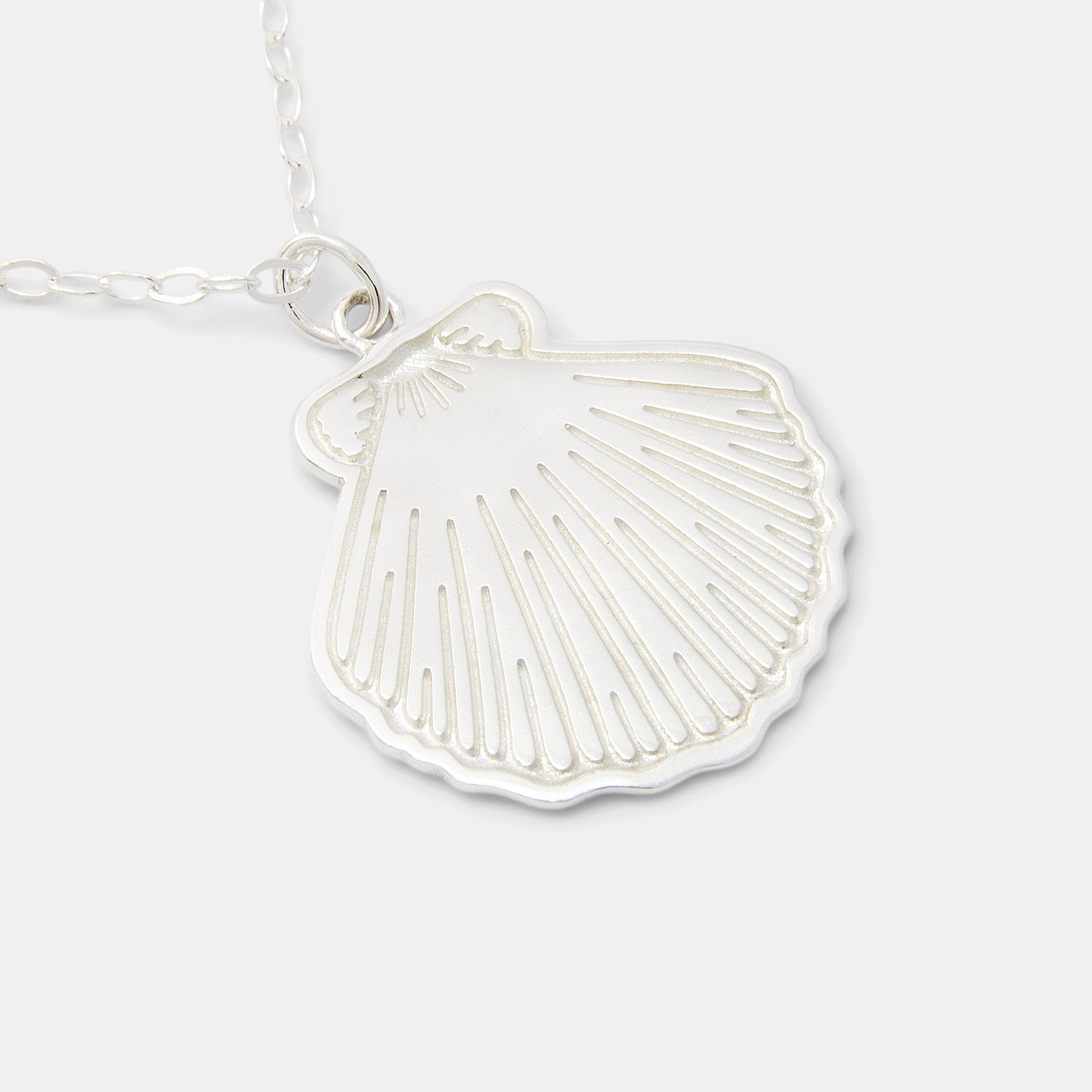 Fan shell silver pendant necklace - Simone Walsh Jewellery Australia