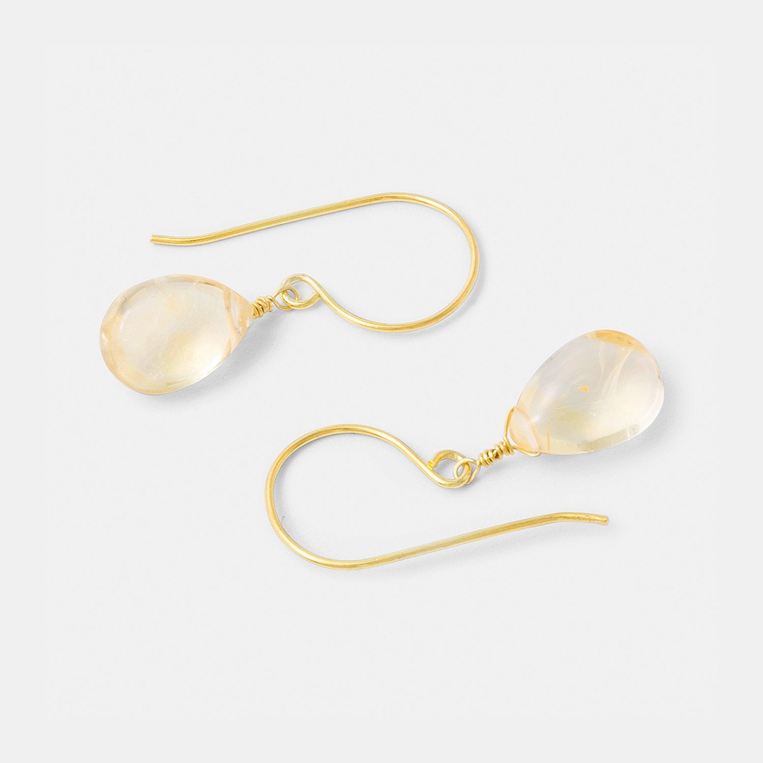 Gold drop earrings with citrines - Simone Walsh Jewellery Australia