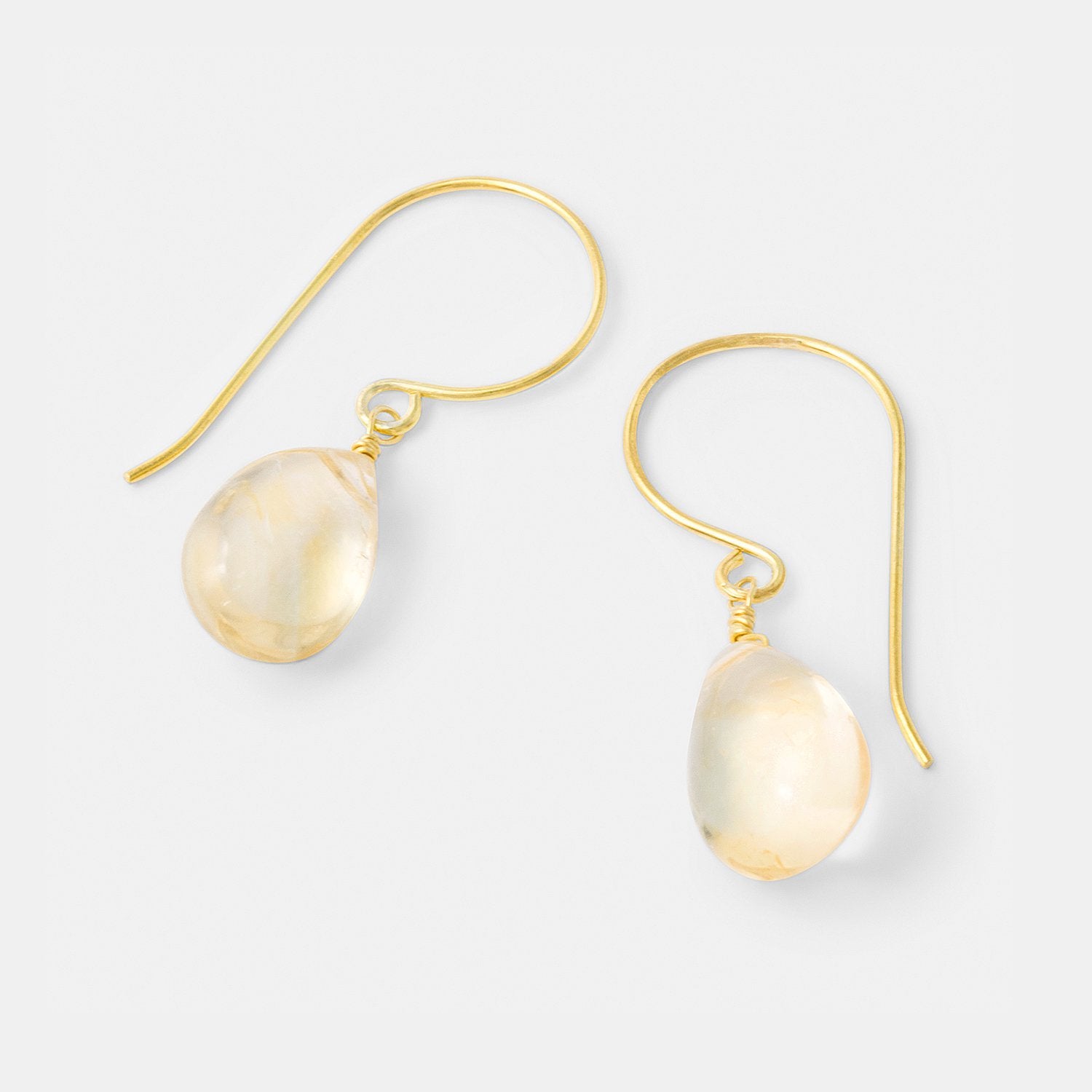 Gold drop earrings with citrines - Simone Walsh Jewellery Australia