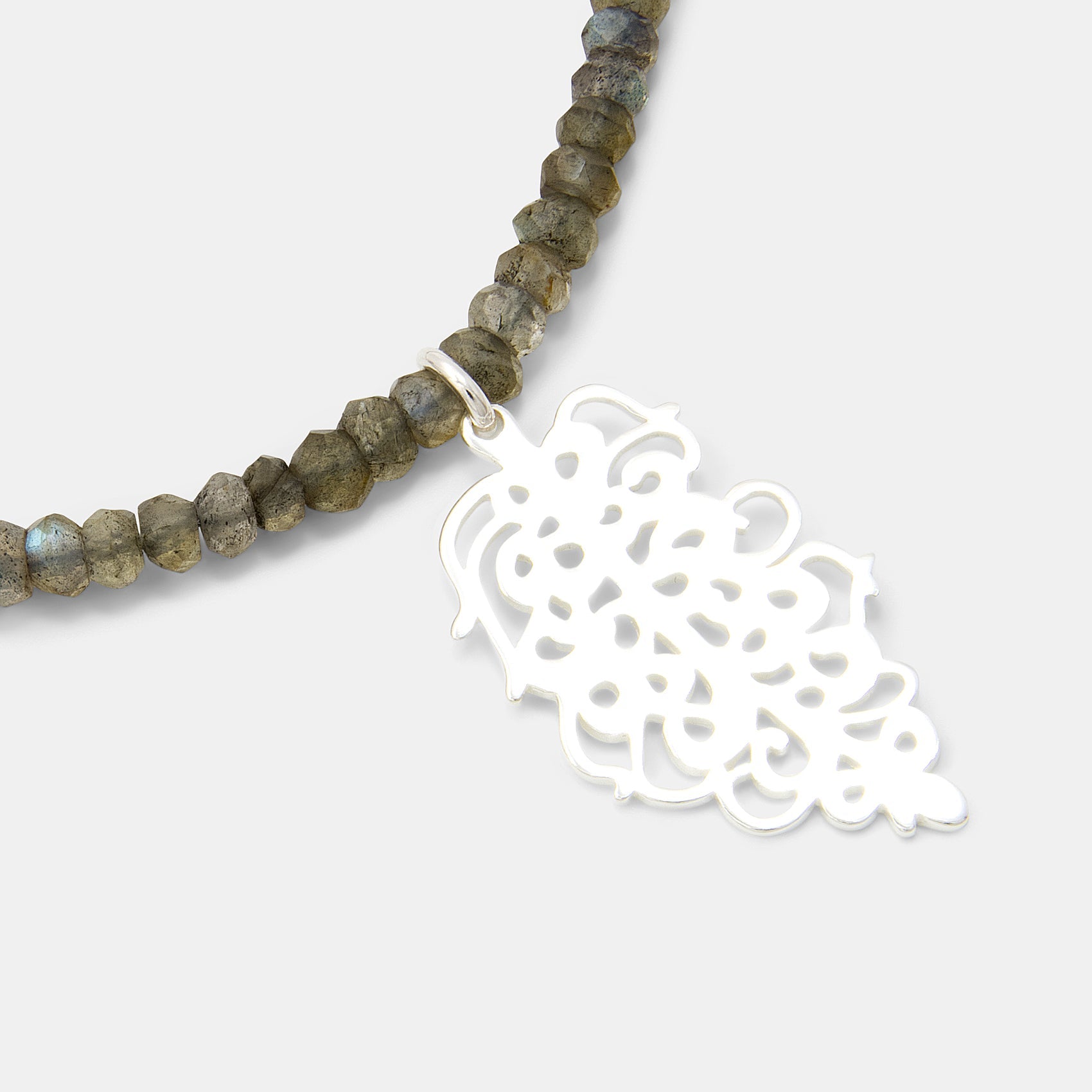 Grevillea Flower on Labradorite Beaded Necklace - Simone Walsh Jewellery Australia