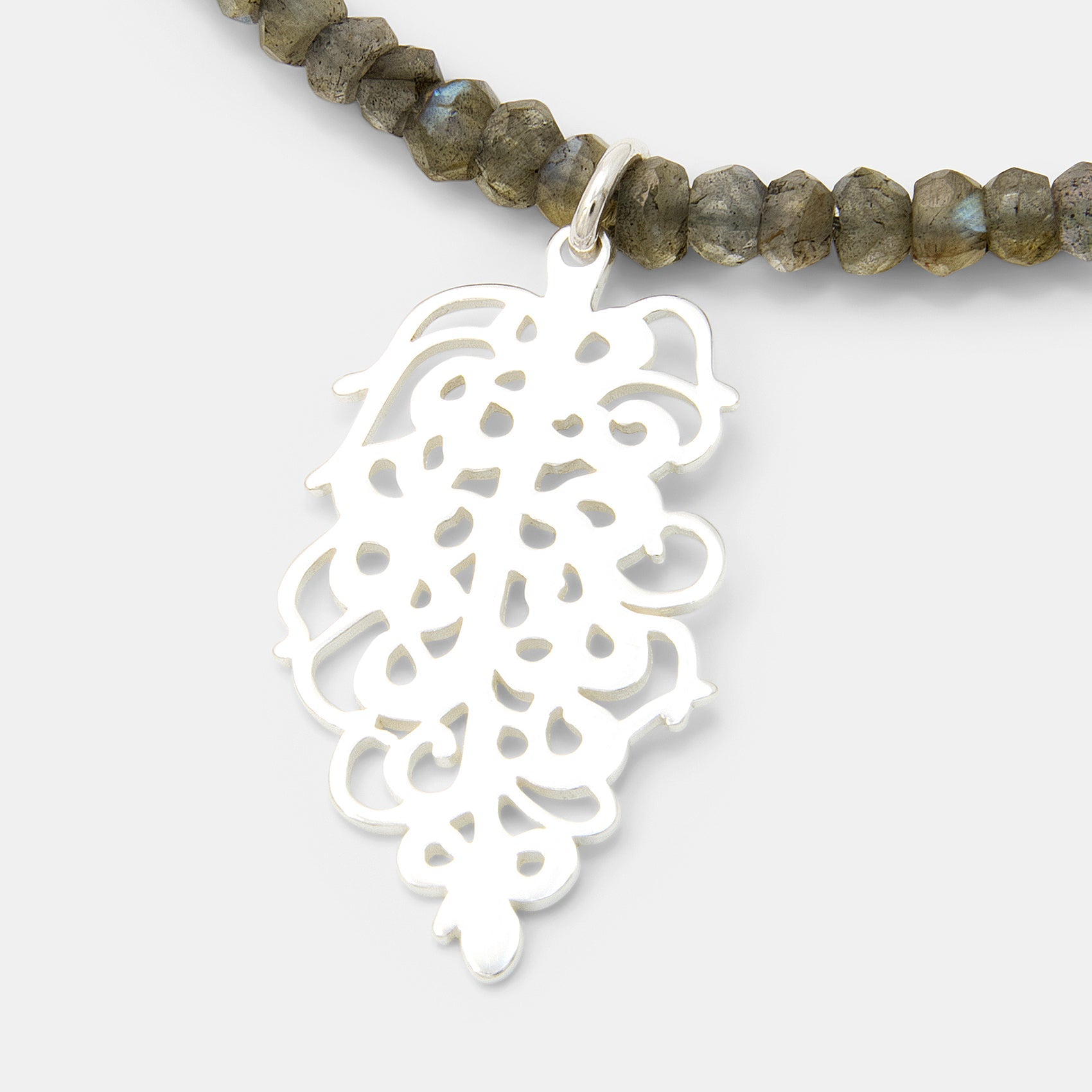 Grevillea Flower on Labradorite Beaded Necklace - Simone Walsh Jewellery Australia