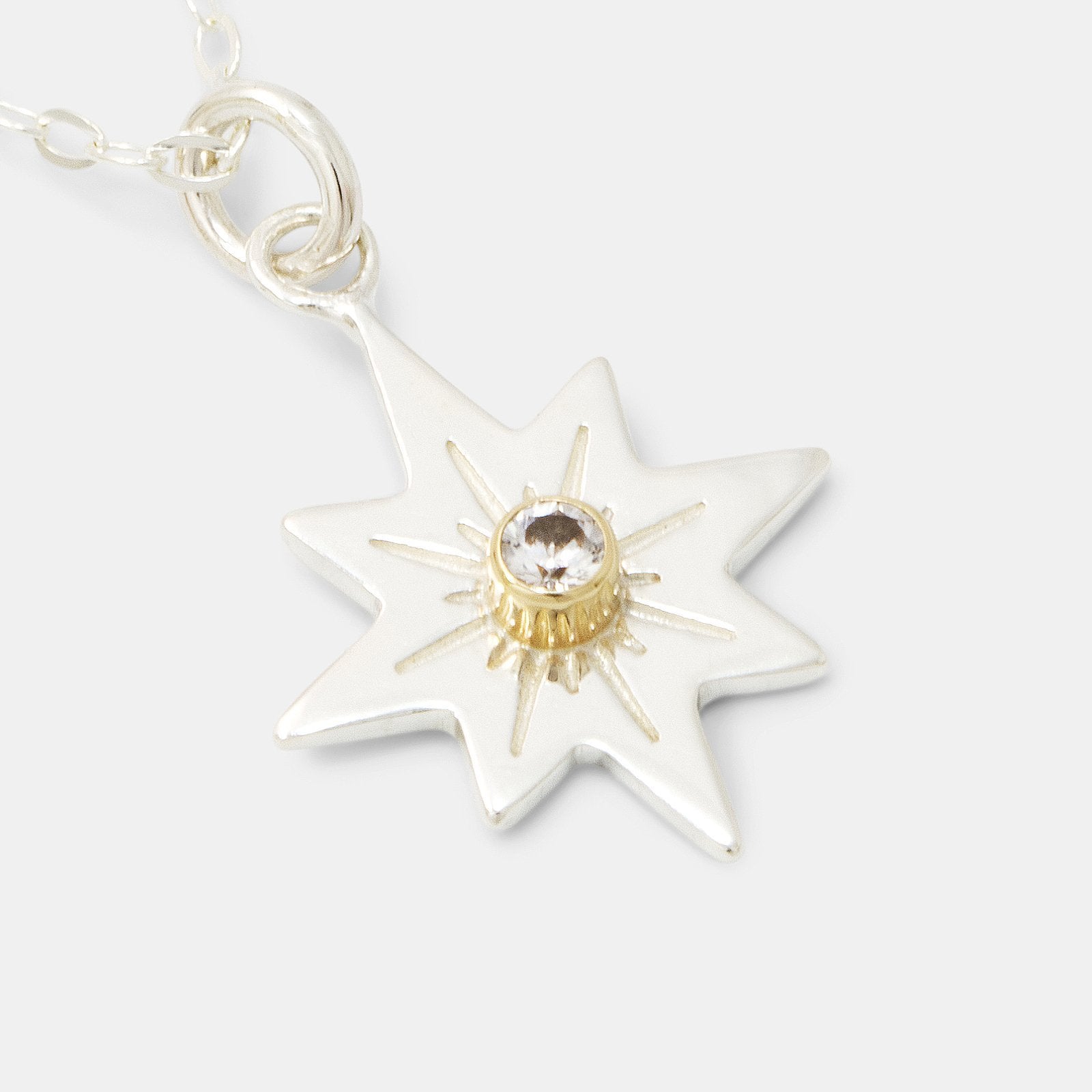 Guiding star & white sapphire necklace - Simone Walsh Jewellery Australia