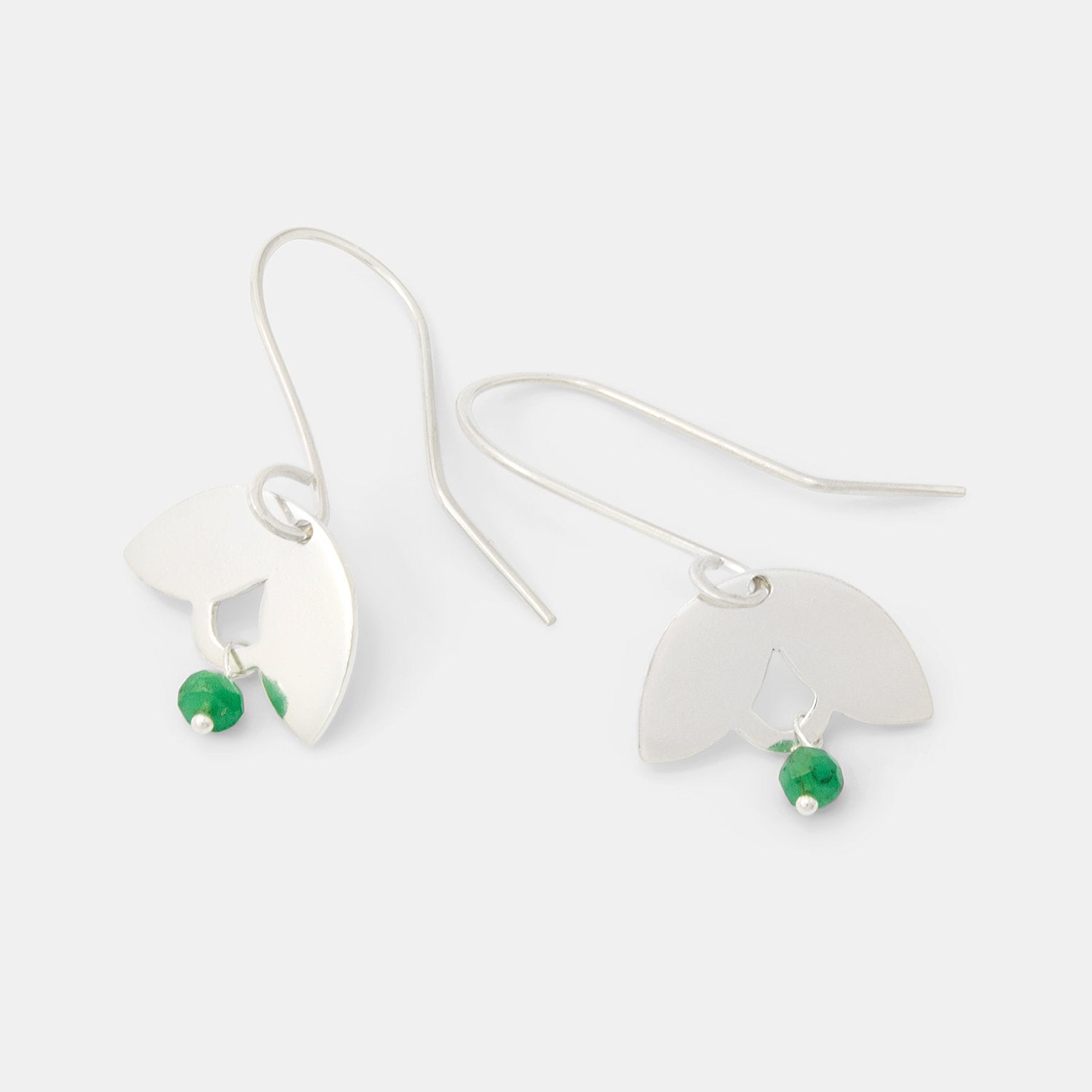 Leaves & emerald drop earrings - Simone Walsh Jewellery Australia