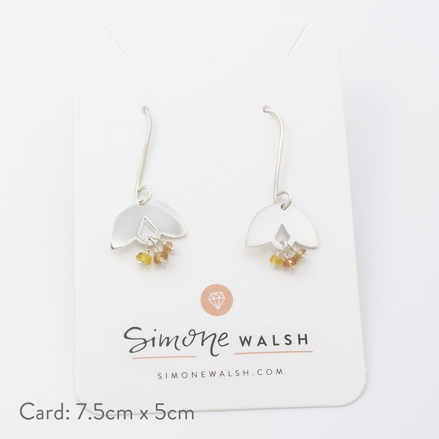 Leaves & sapphire drop earrings - Simone Walsh Jewellery Australia