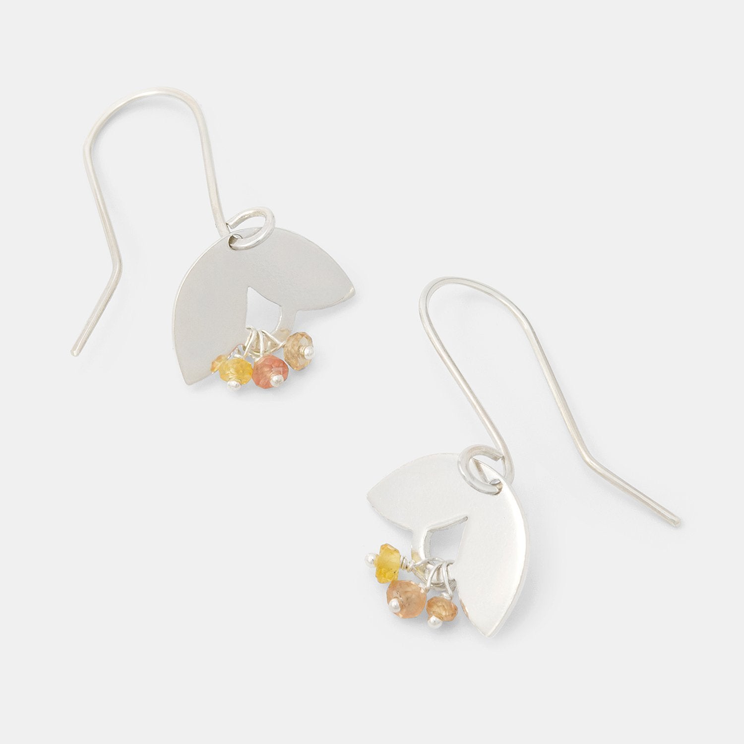 Leaves & sapphire drop earrings - Simone Walsh Jewellery Australia