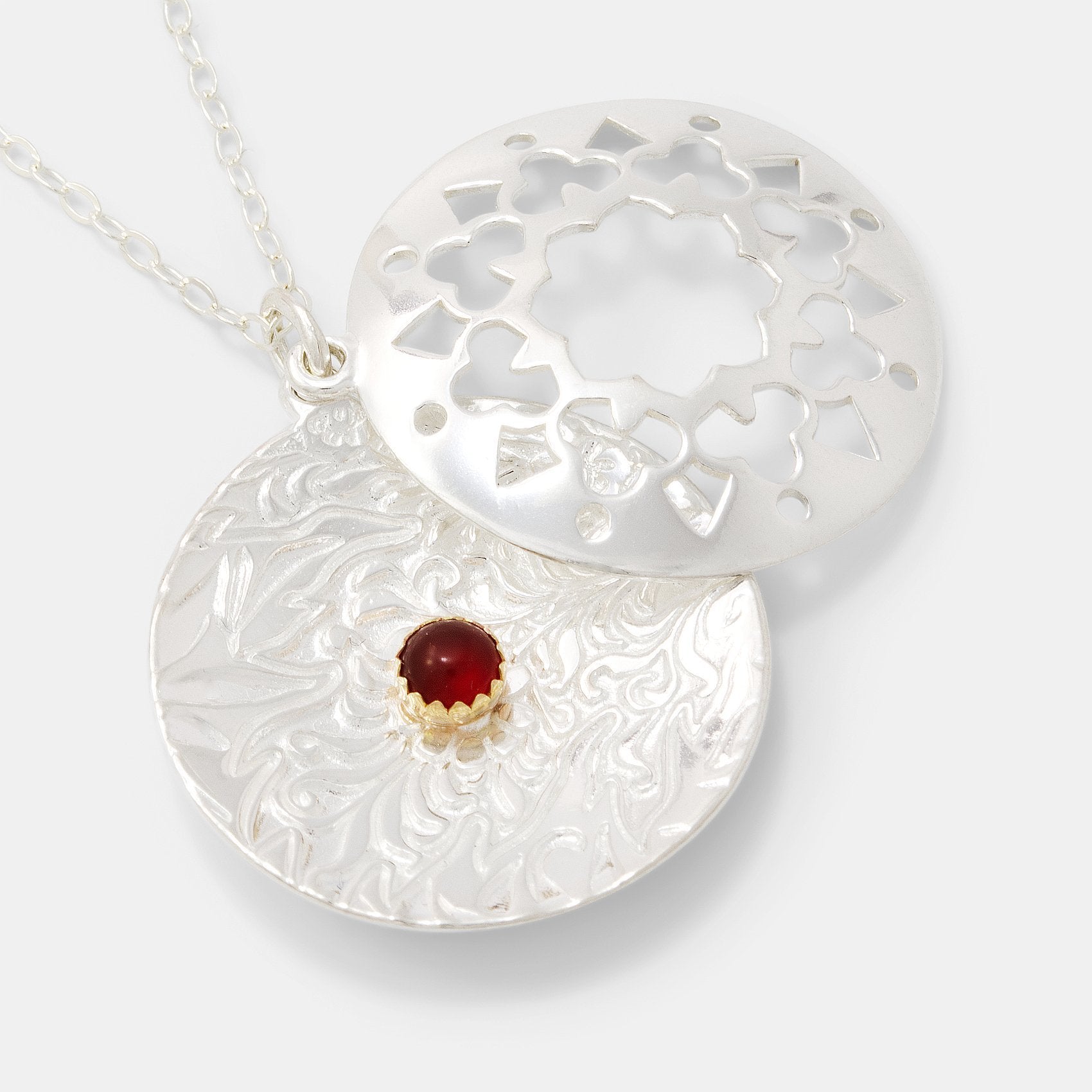 Mandala pendant with carnelian - Simone Walsh Jewellery Australia