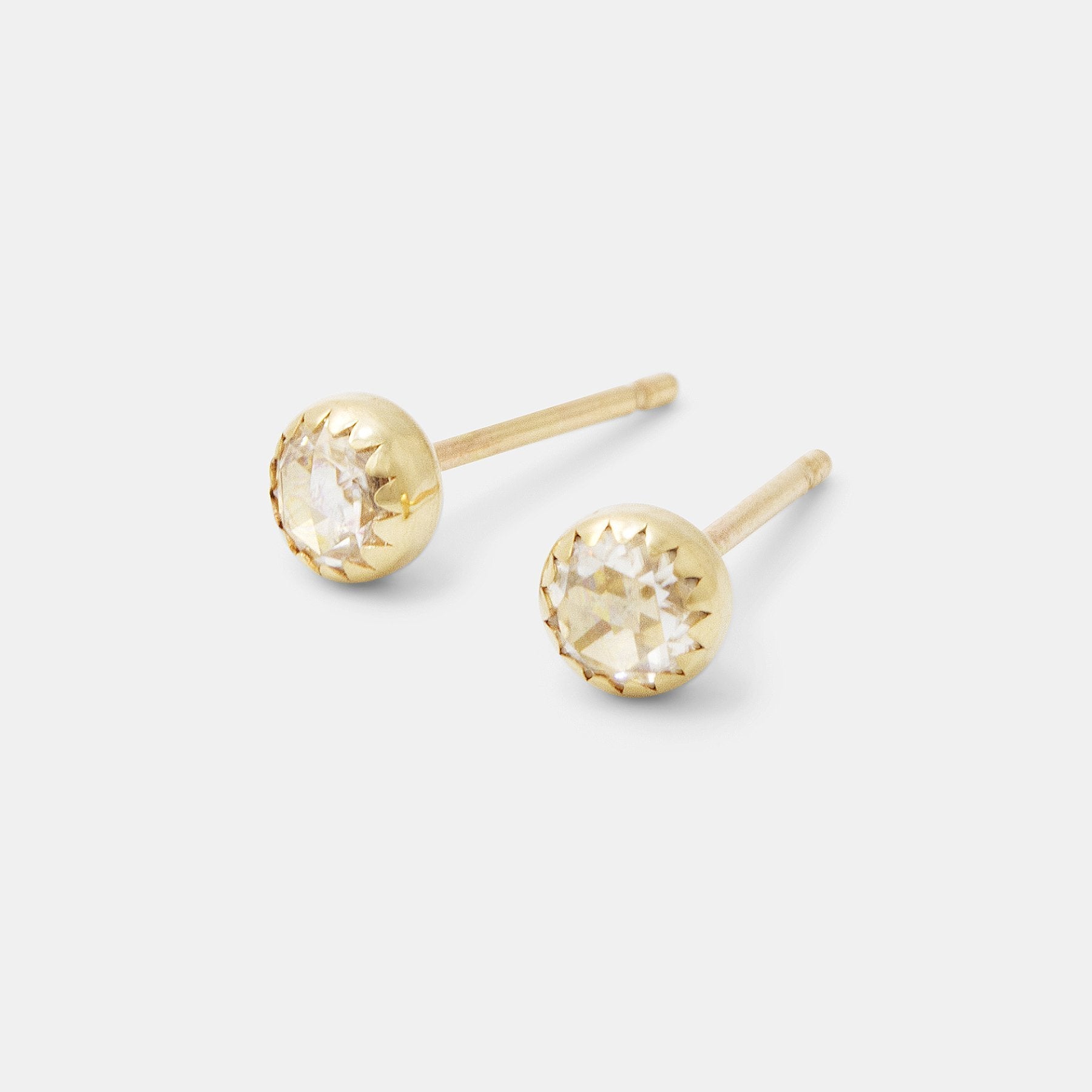 Moissanite & solid gold stud earrings - Simone Walsh Jewellery Australia