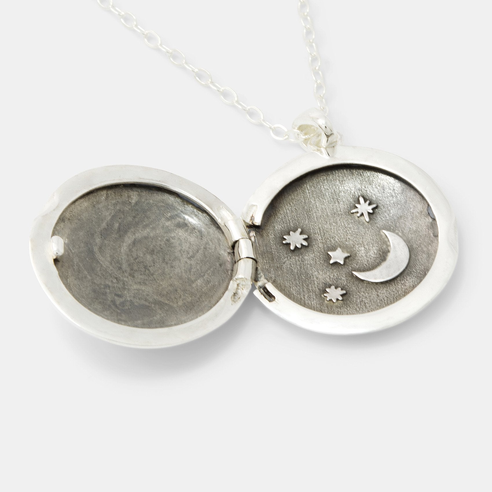 Moon and back locket - Simone Walsh Jewellery Australia