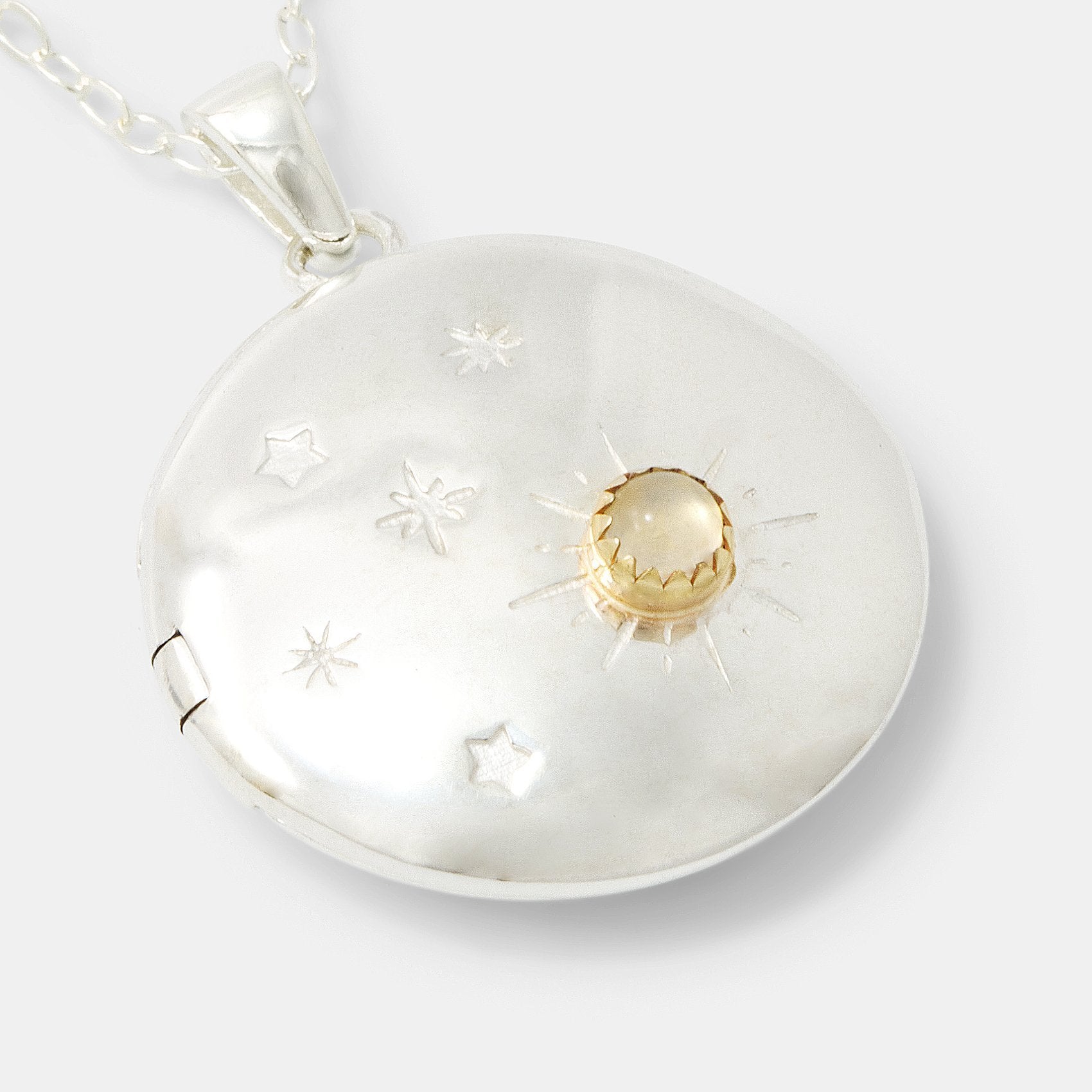 Moon and back locket - Simone Walsh Jewellery Australia