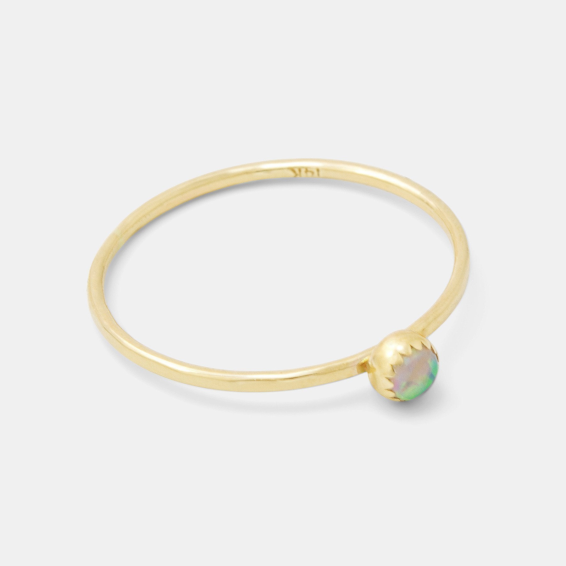 Opal & solid gold stacking ring - Simone Walsh Jewellery Australia