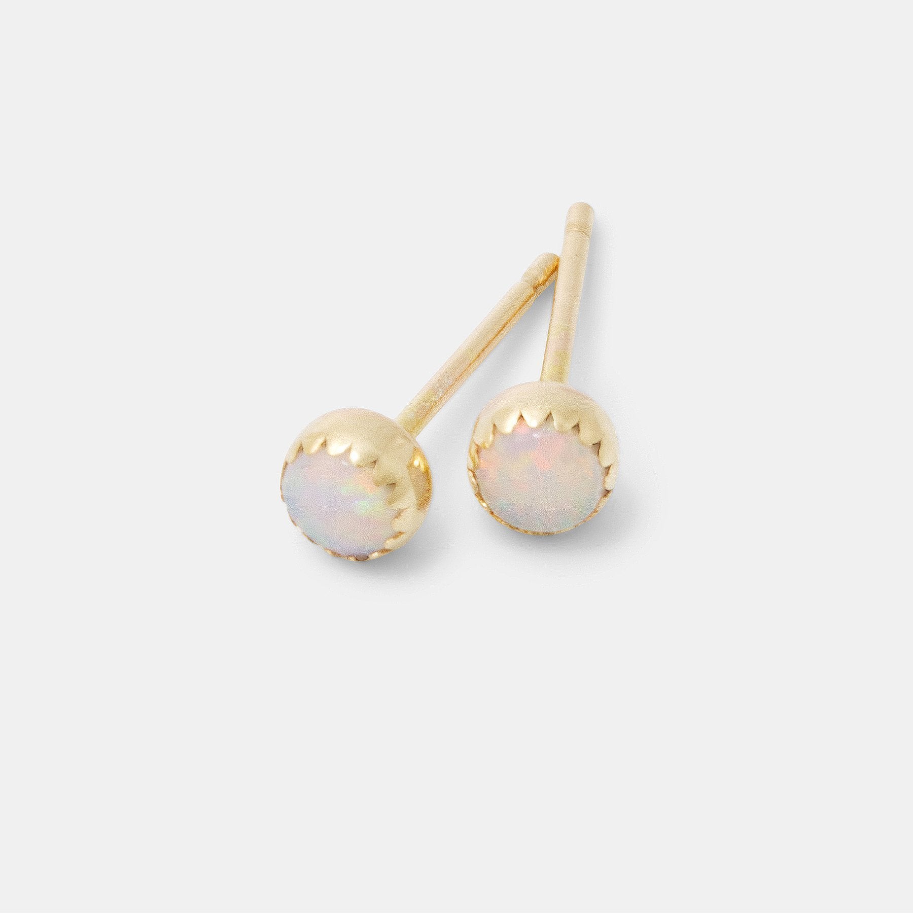 Opal & solid gold stud earrings - Simone Walsh Jewellery Australia