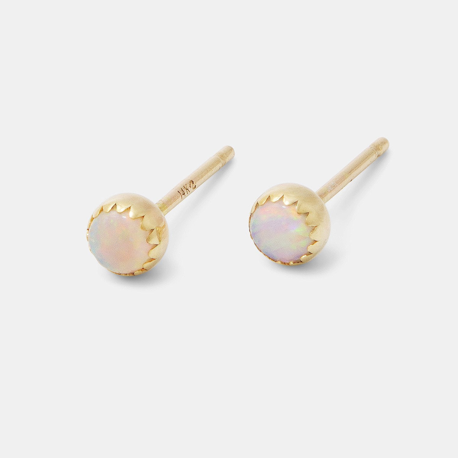 Opal & solid gold stud earrings - Simone Walsh Jewellery Australia