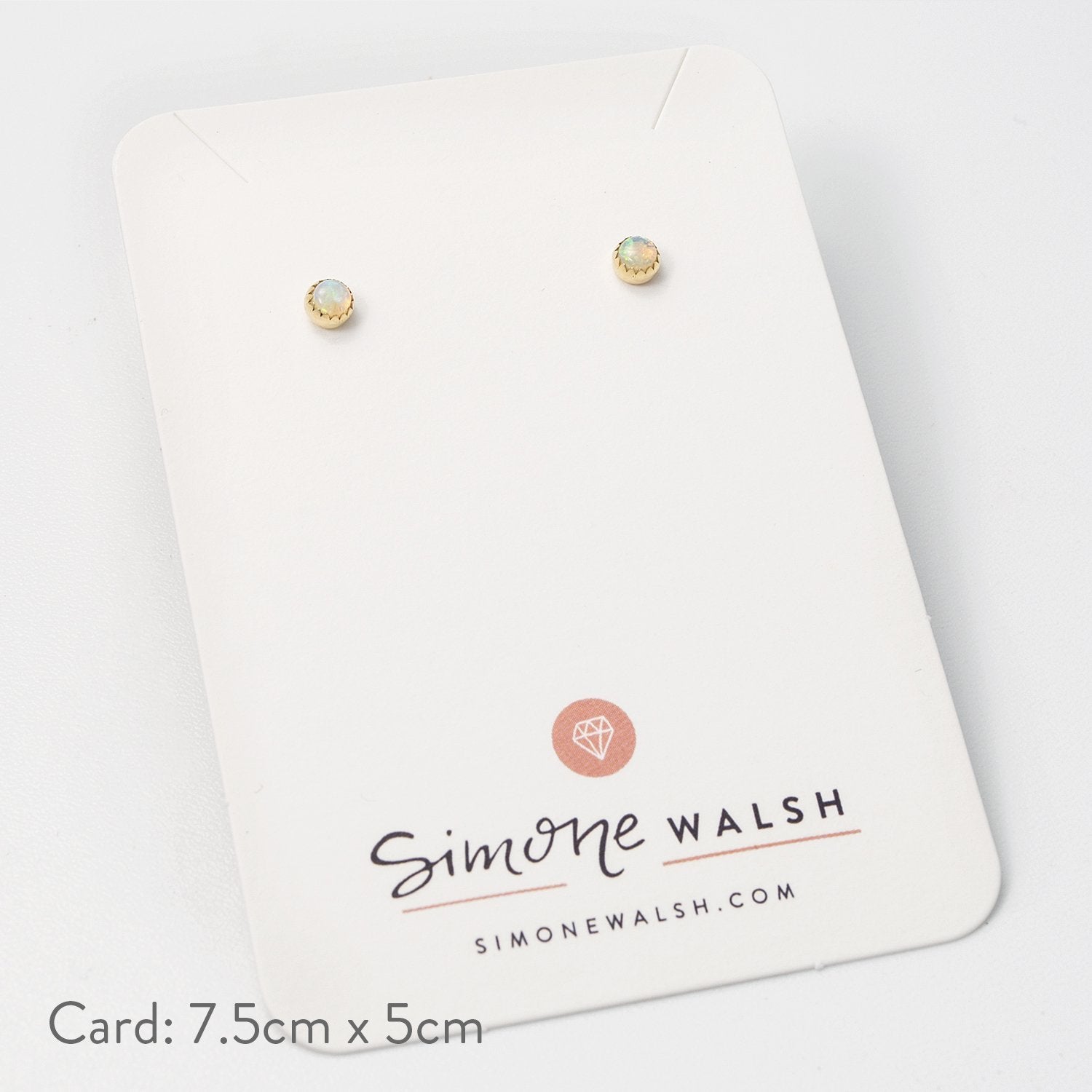 Opal & solid gold stud earrings - Simone Walsh Jewellery Australia