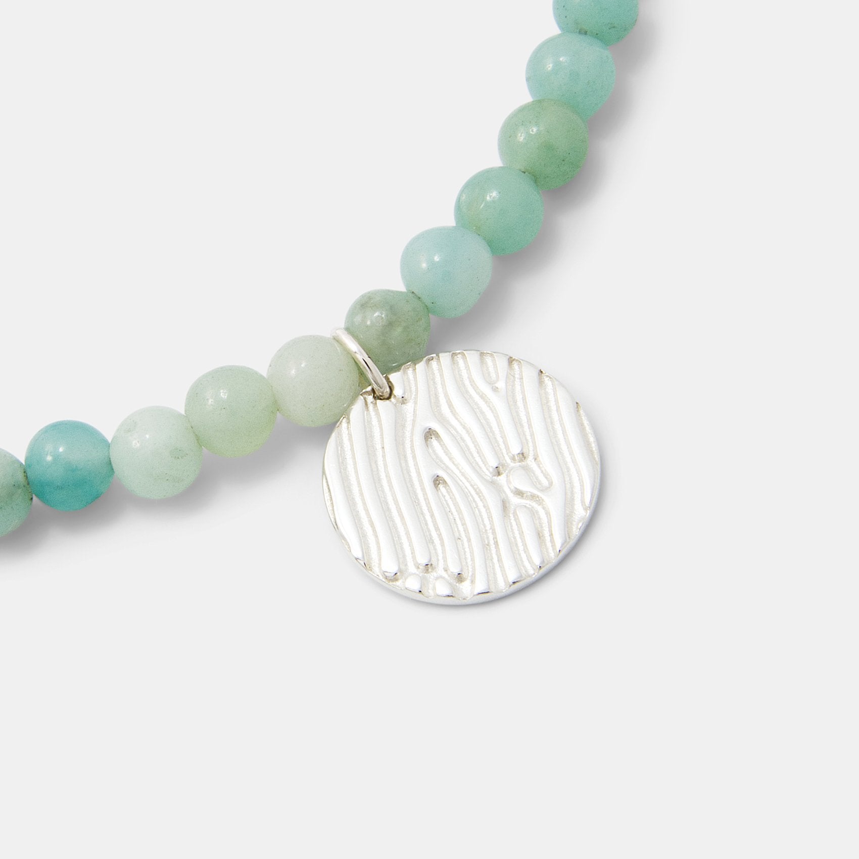 Sand texture on amazonite beaded bracelet - Simone Walsh Jewellery Australia