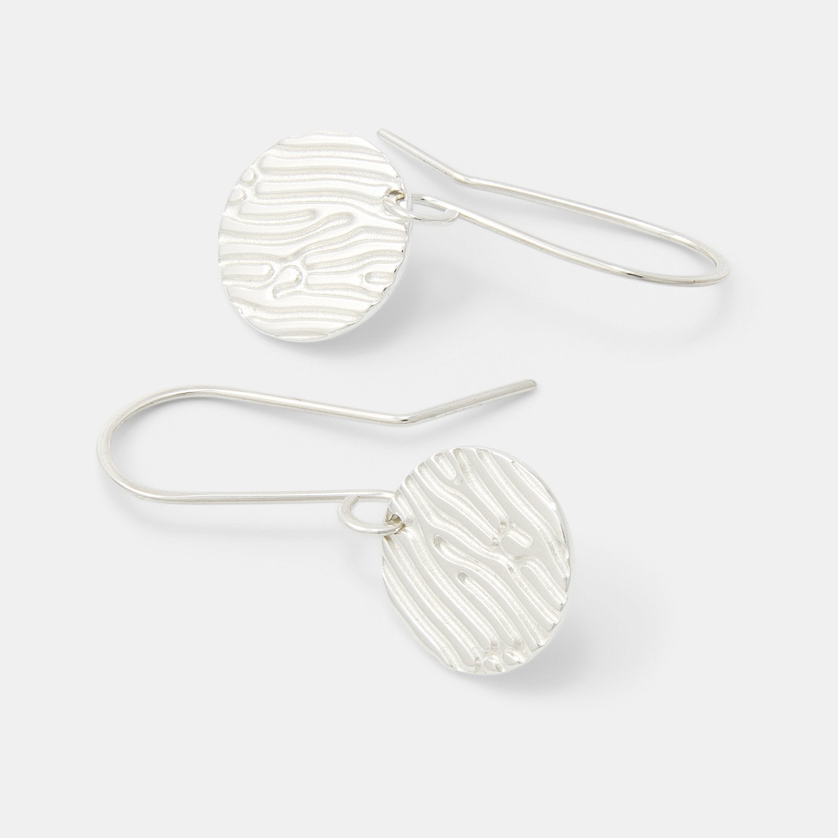 Sand texture silver drop earrings - Simone Walsh Jewellery Australia