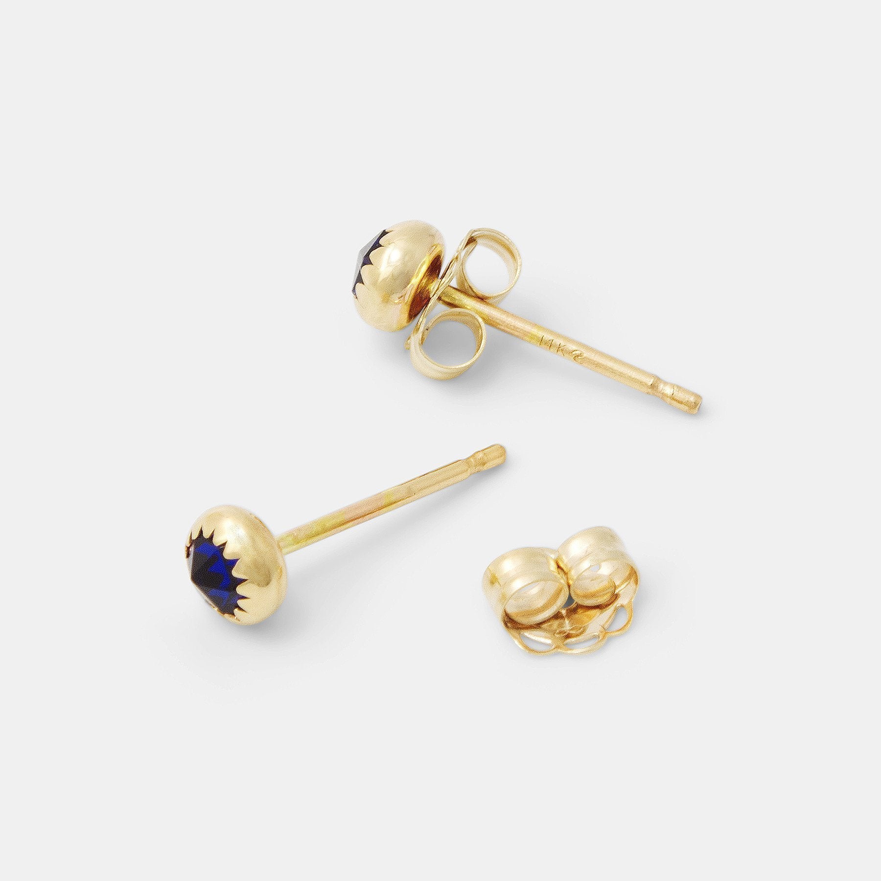 Sapphire & solid gold stud earrings - Simone Walsh Jewellery Australia