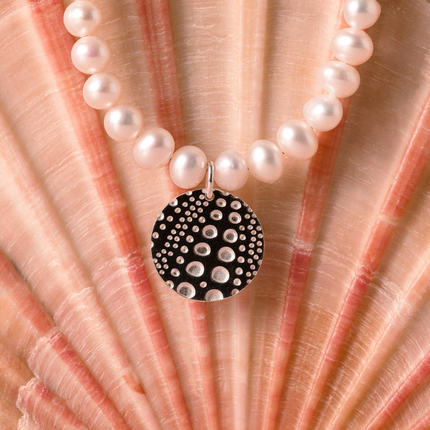 Sea urchin texture on pearl bracelet - Simone Walsh Jewellery Australia