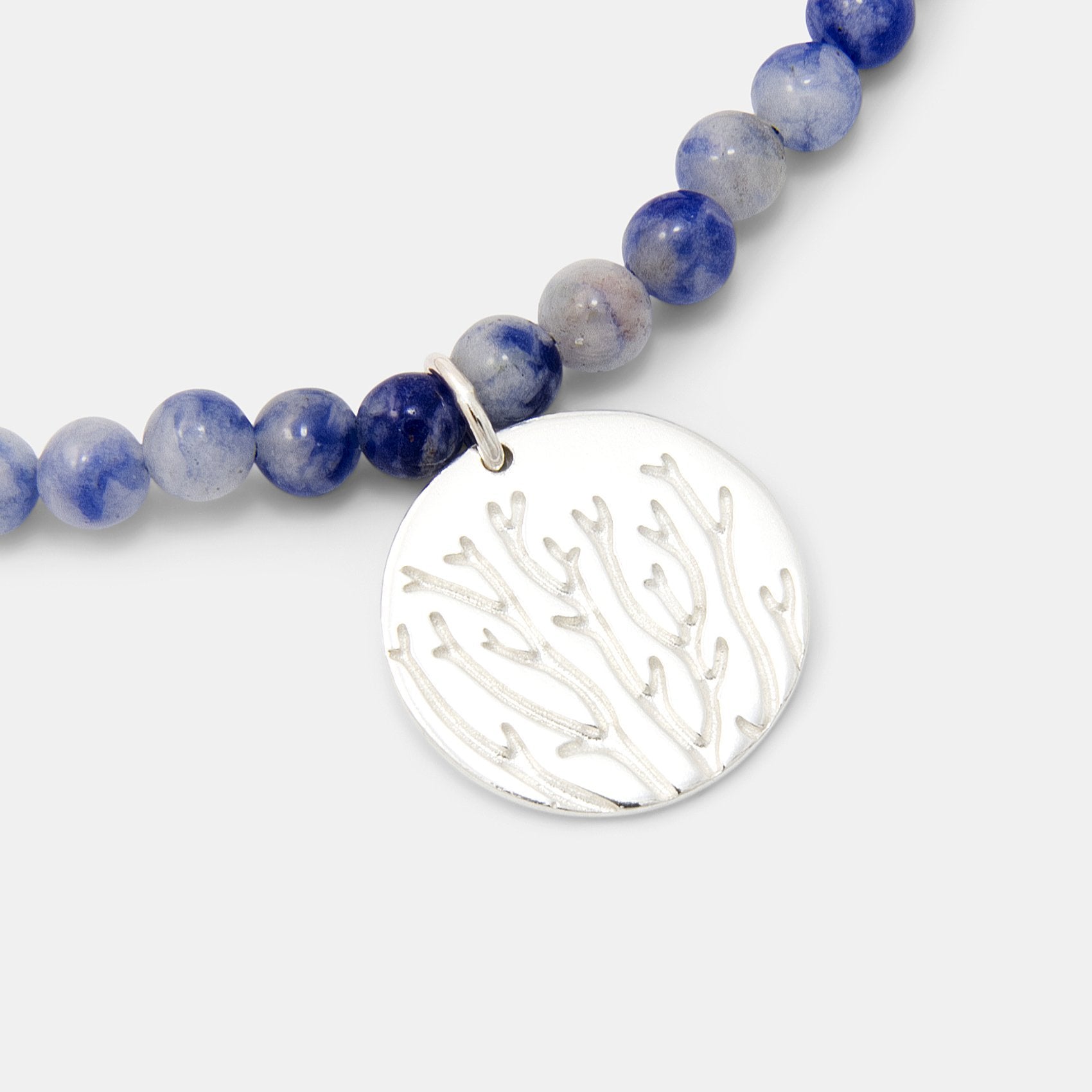 Seagrass texture on sodalite beaded bracelet - Simone Walsh Jewellery Australia