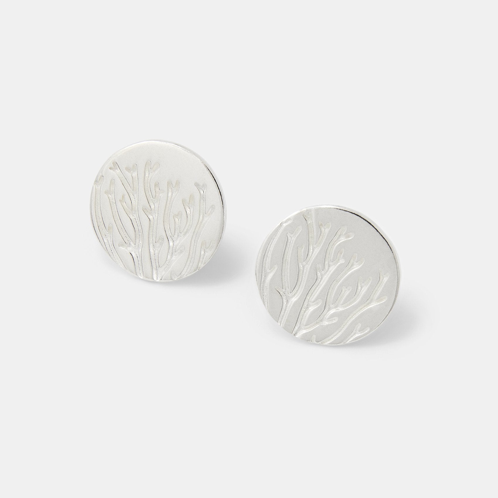 Seagrass texture silver stud earrings - Simone Walsh Jewellery Australia