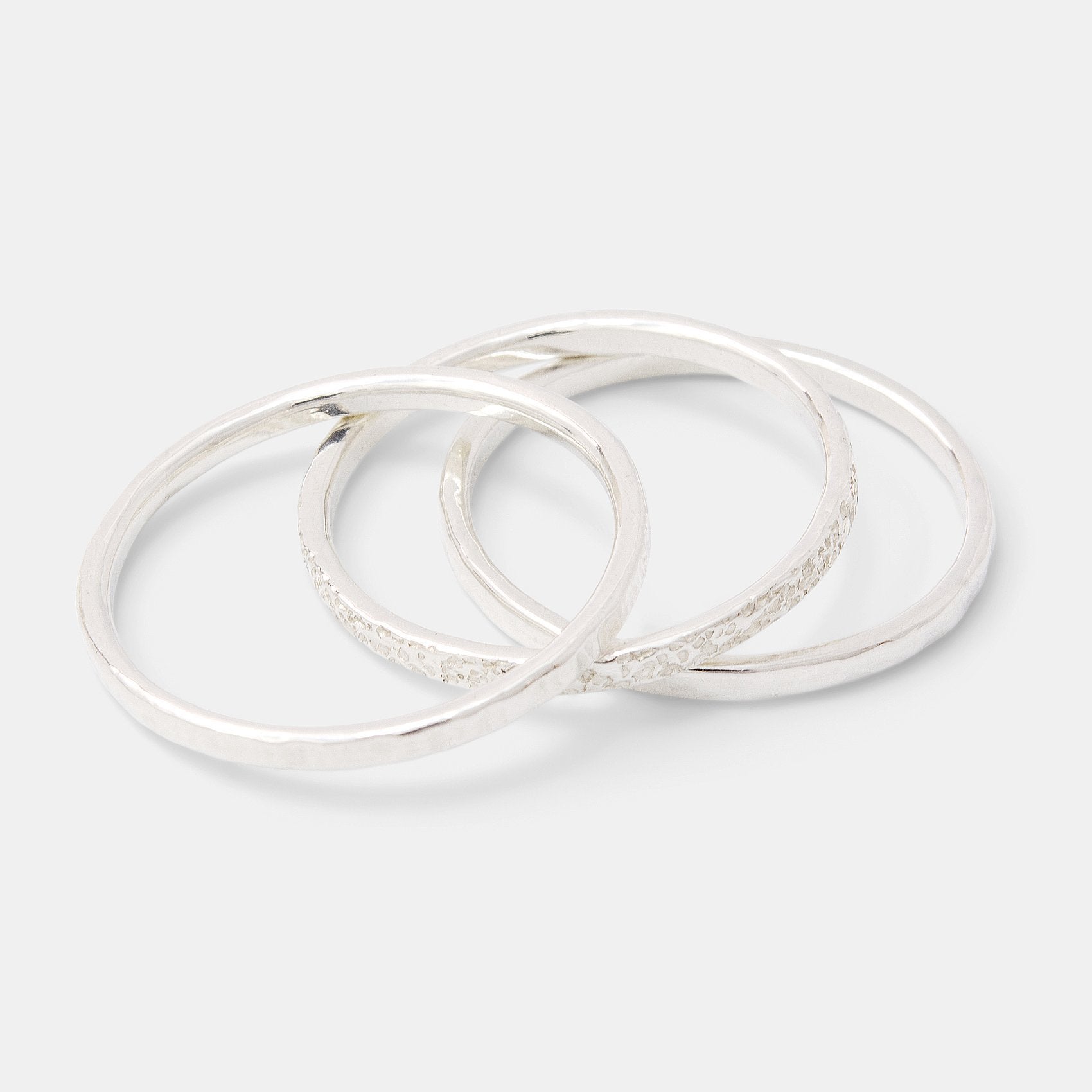 Silver stacking rings set - Simone Walsh Jewellery Australia